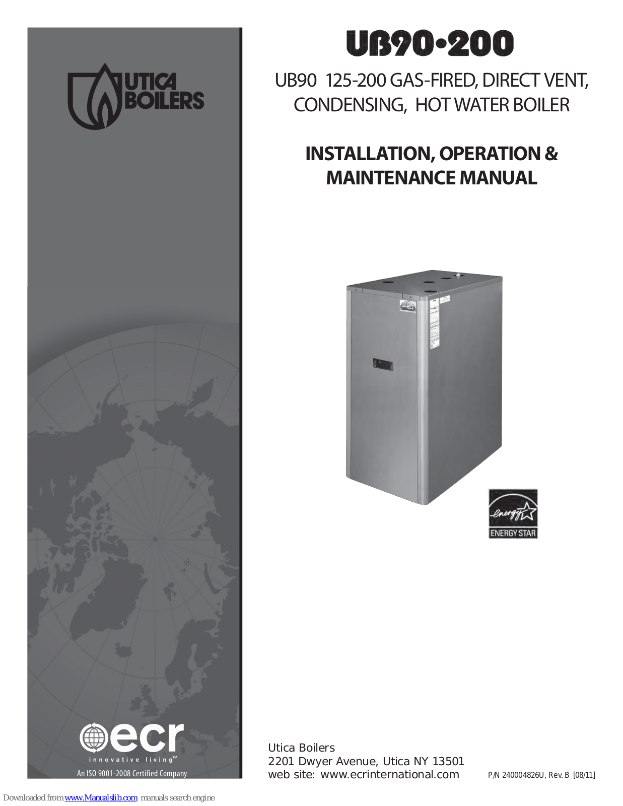 UTICA BOILERS UB90-200, UB90 125, UB90 150, UB90 175 Installation, Operation & Maintenance Manual