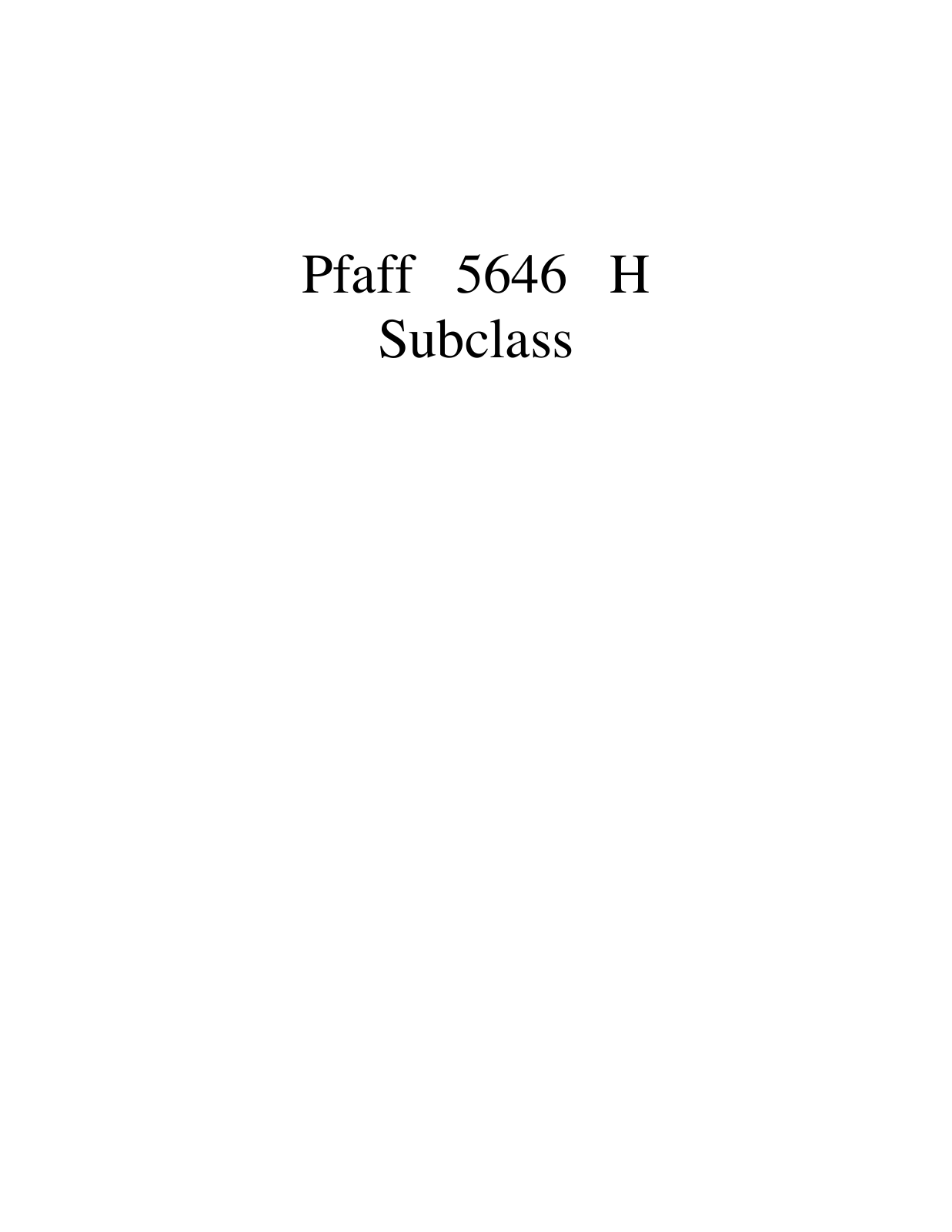 PFAFF 5646 H Parts List