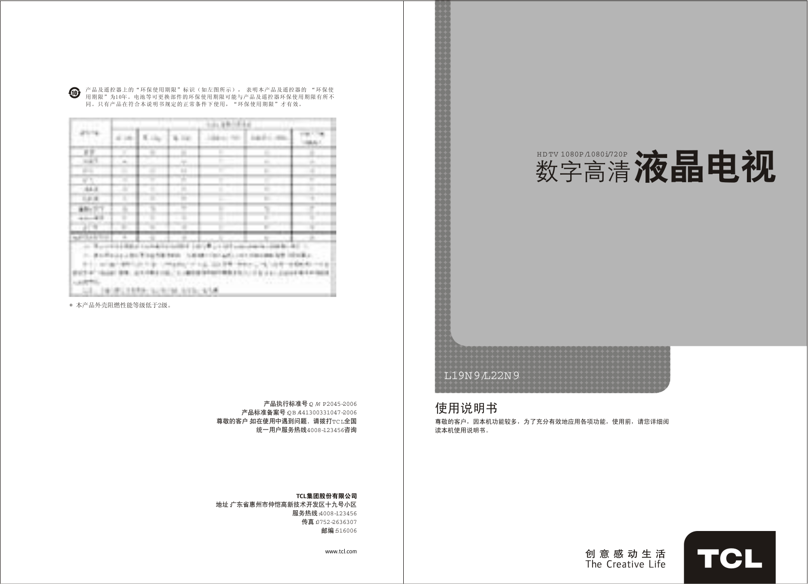 TCL L19N9, L22N9 User Manual