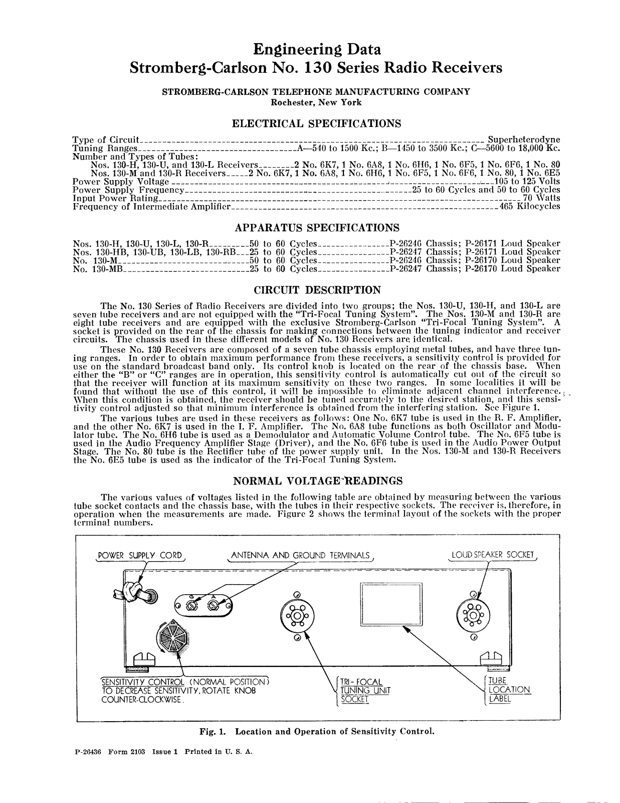 Stromberg Carlson 130 schematic