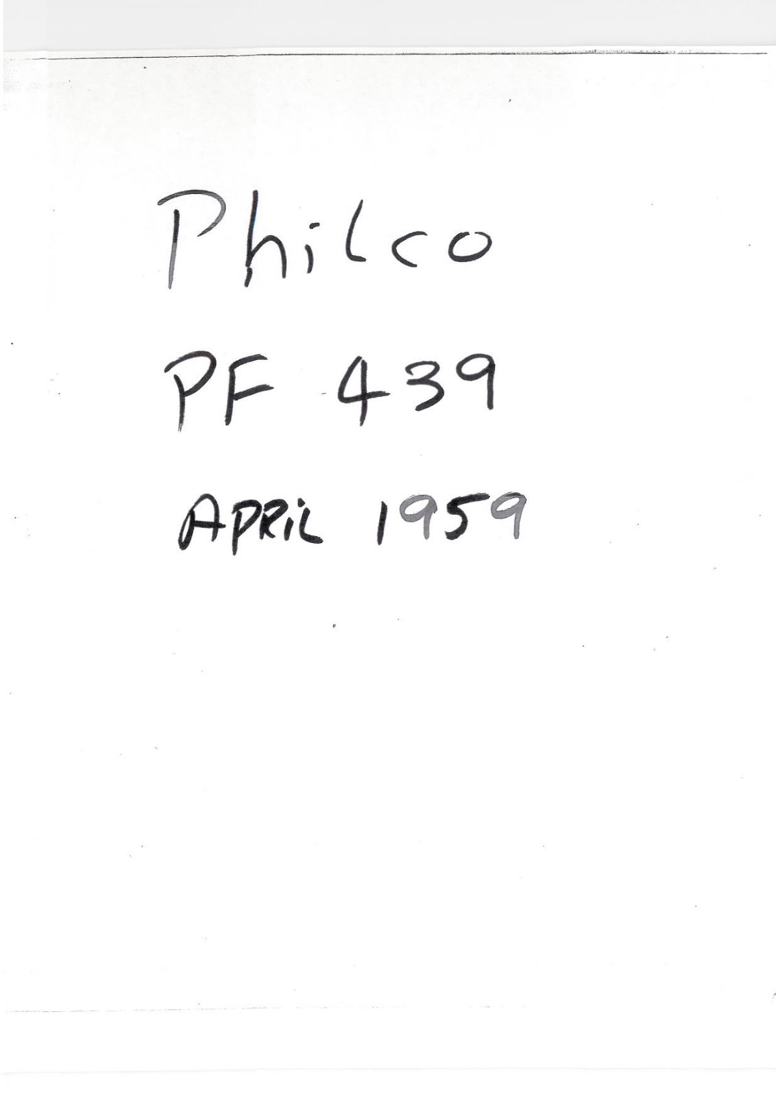 Philco G-4242-L, G-4242-M, G-4654-L, G-4242-W, G-4654-M Service manual