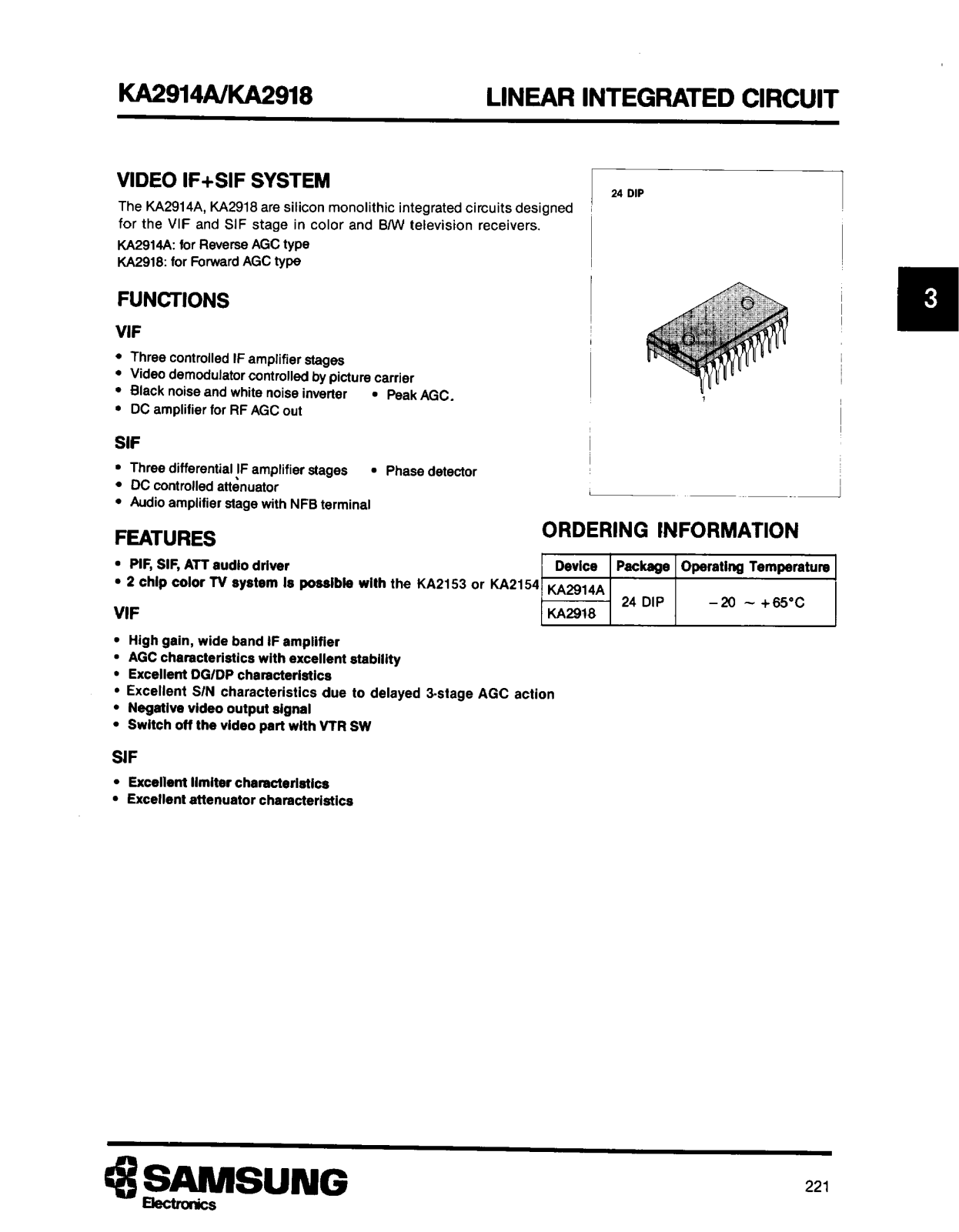 Samsung ka2914a, ta7680 Service Manual