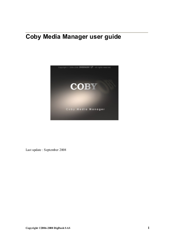 COBY Media Manager User Guide