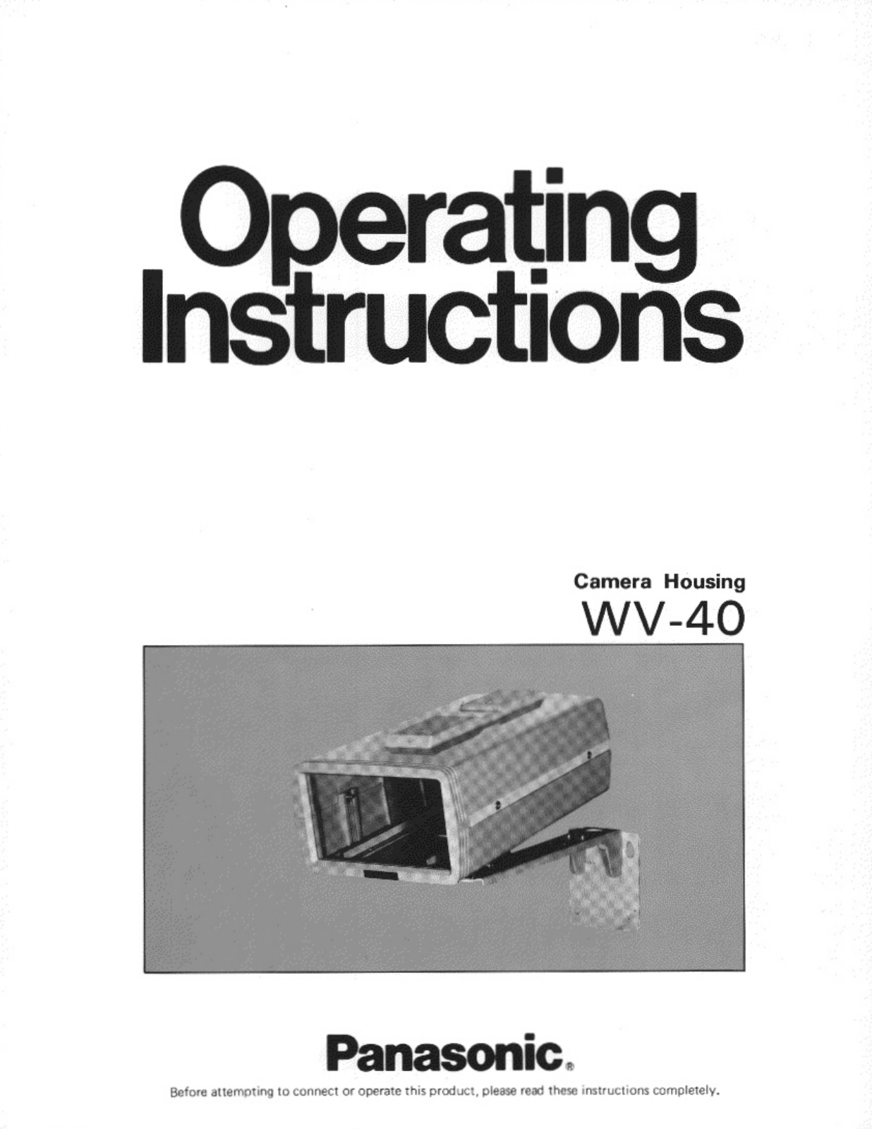 Panasonic WV-40 User Manual