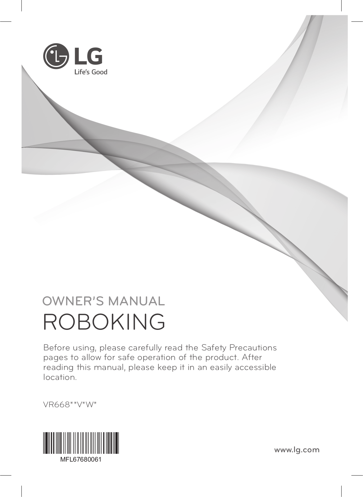 LG VR66802VMWP Owner’s Manual