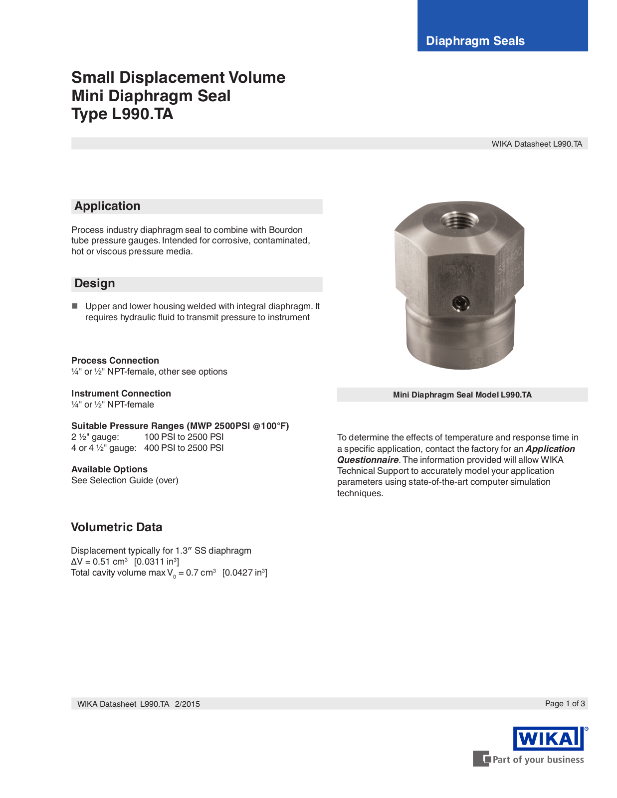 WIKA L990.TA Specifications