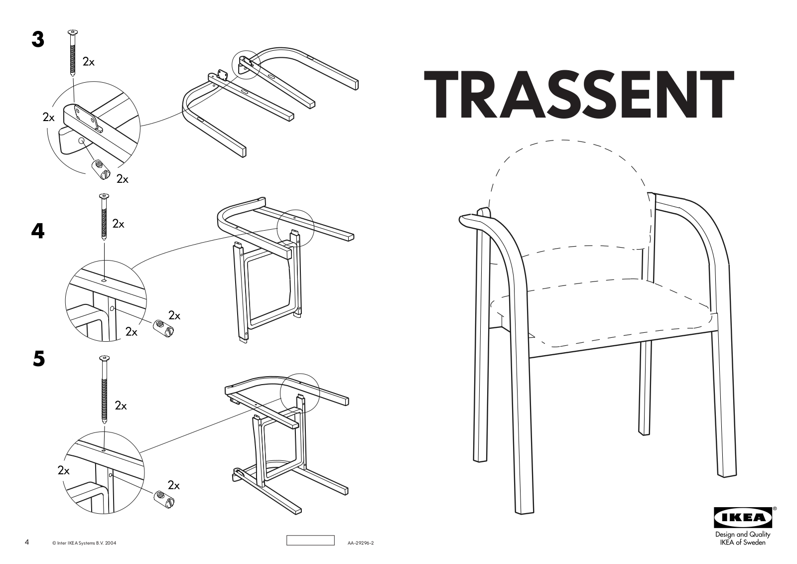 IKEA TRASSENT CHAIR FRAME Assembly Instruction