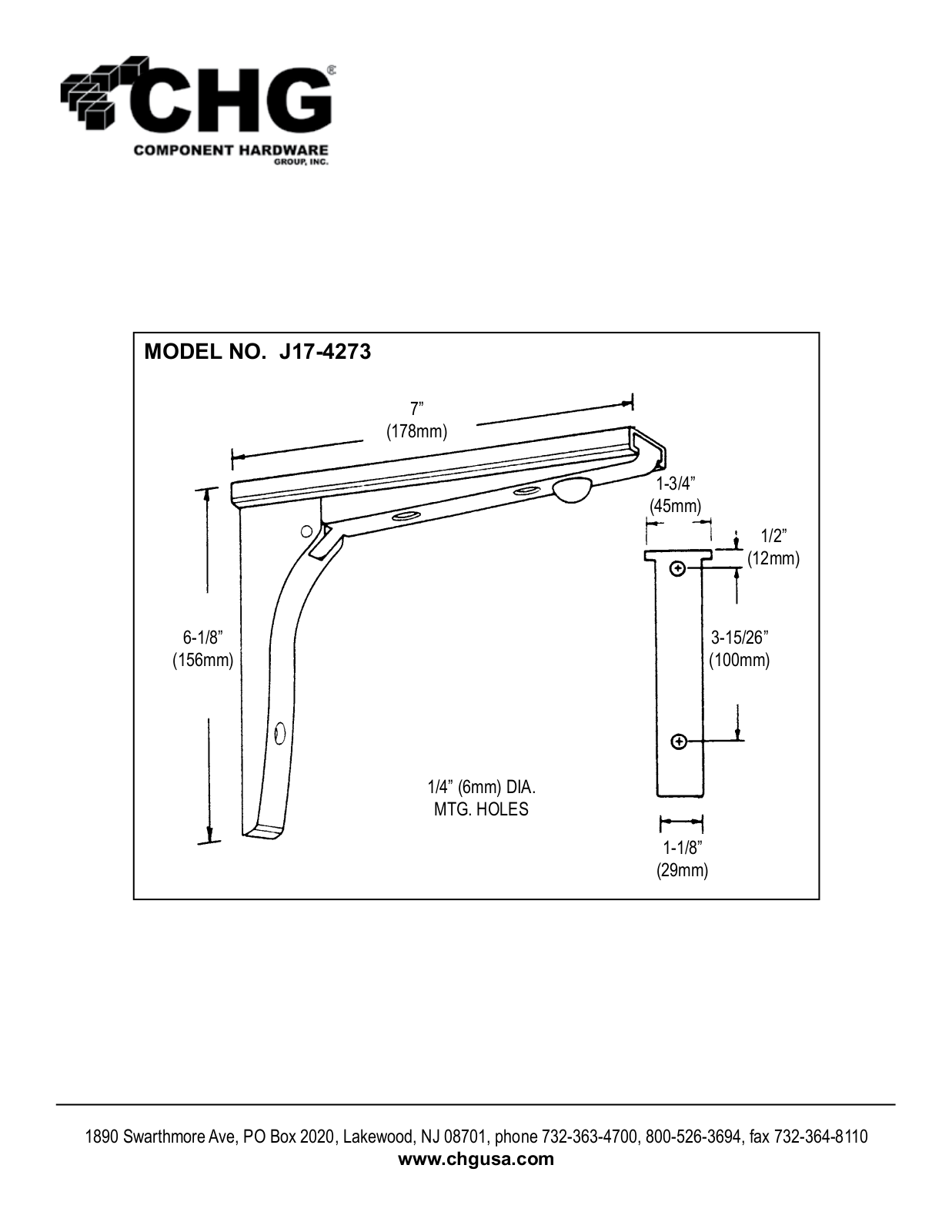 Component Hardware J17-4273 User Manual