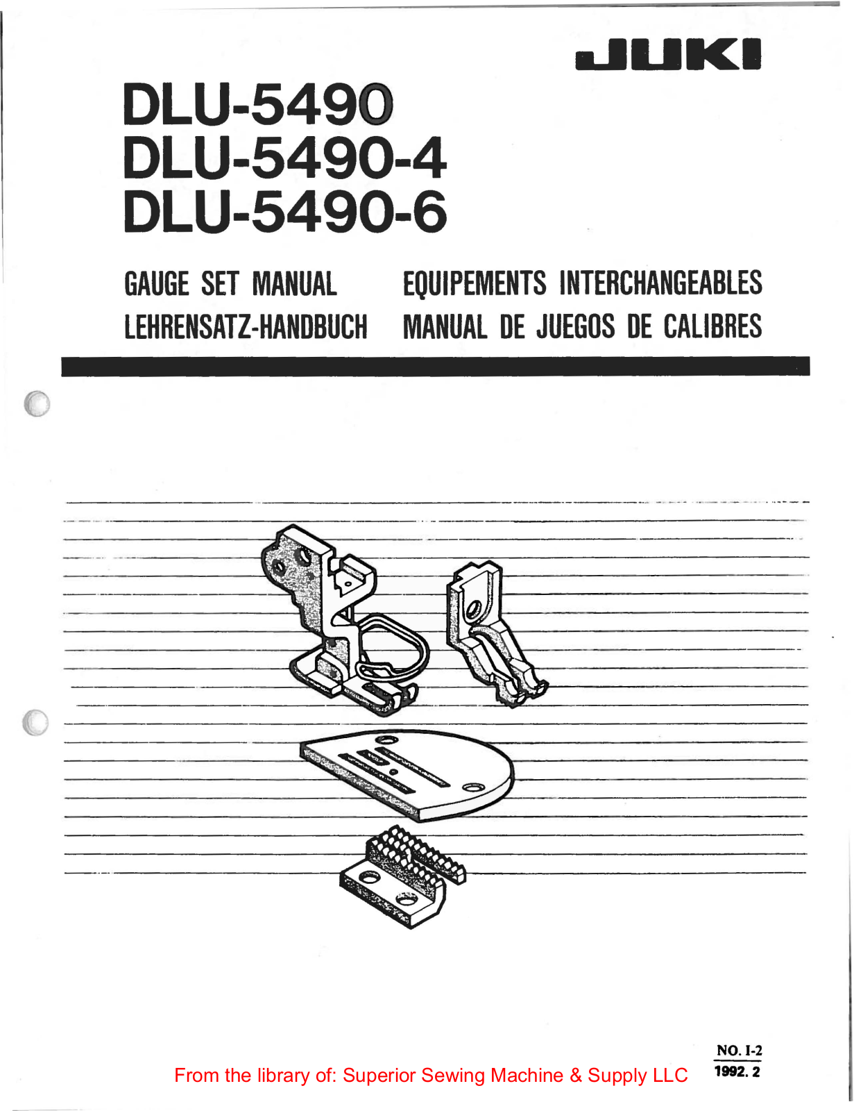 Juki DLU-5490, DLU-5490-4, DLU-5490-6 Manual