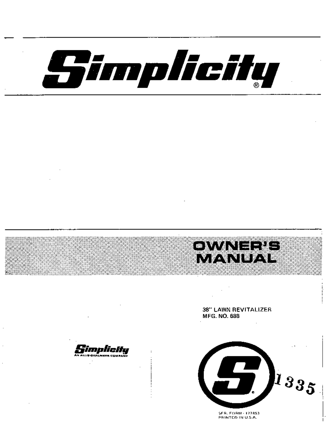 Snapper 688 User Manual