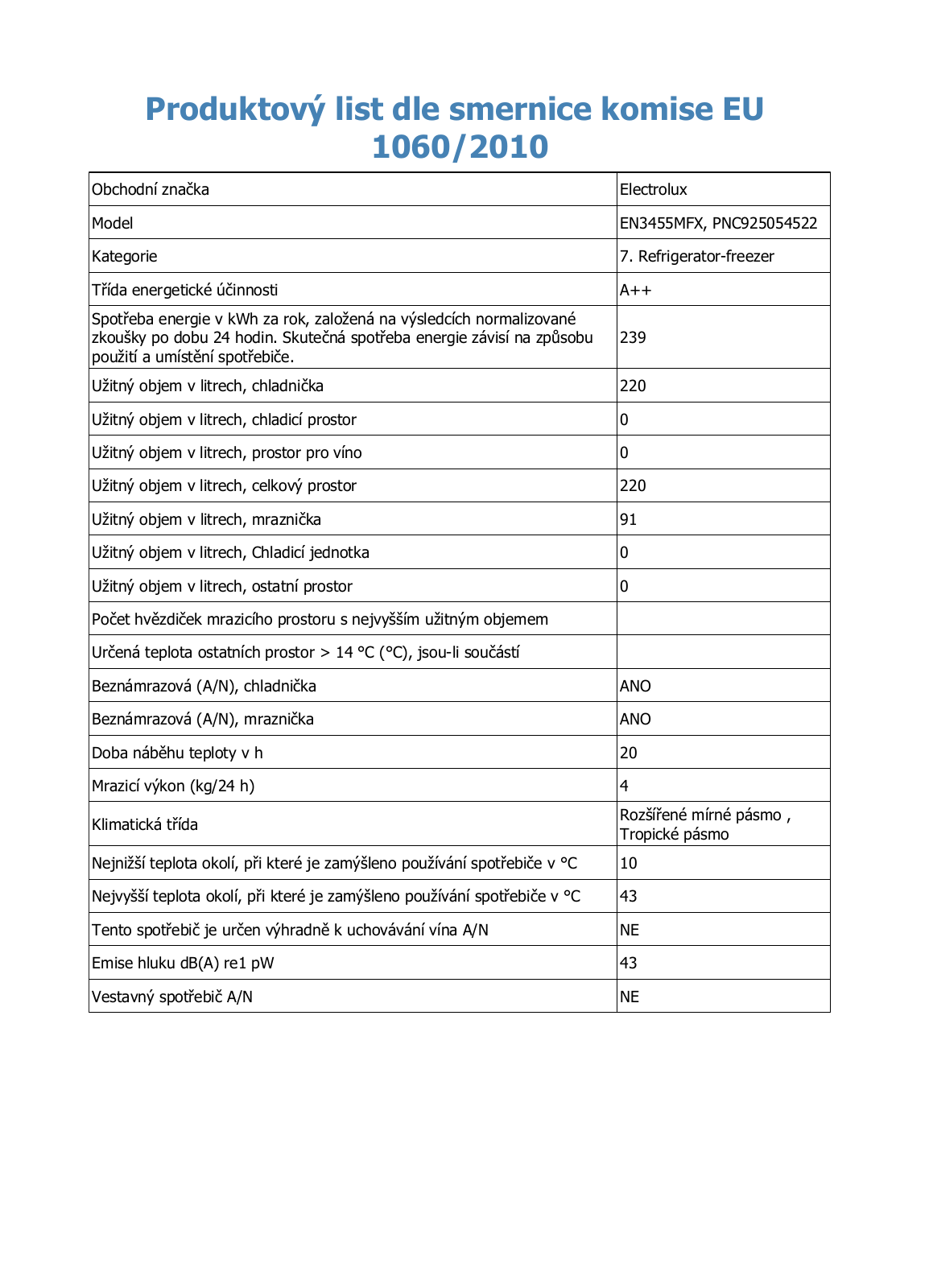 Electrolux EN3455MFX User Manual