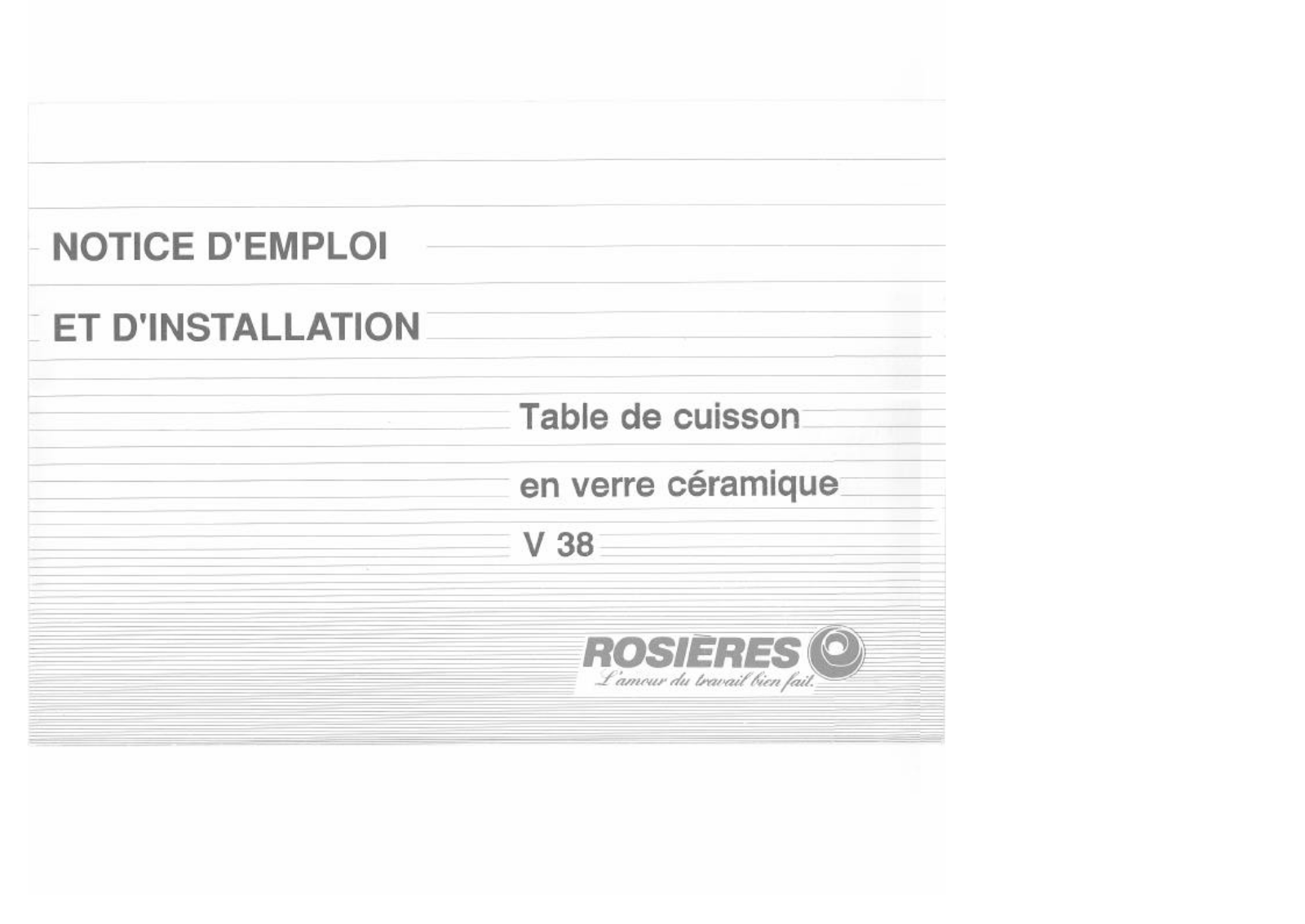 Rosieres V 38 User Manual