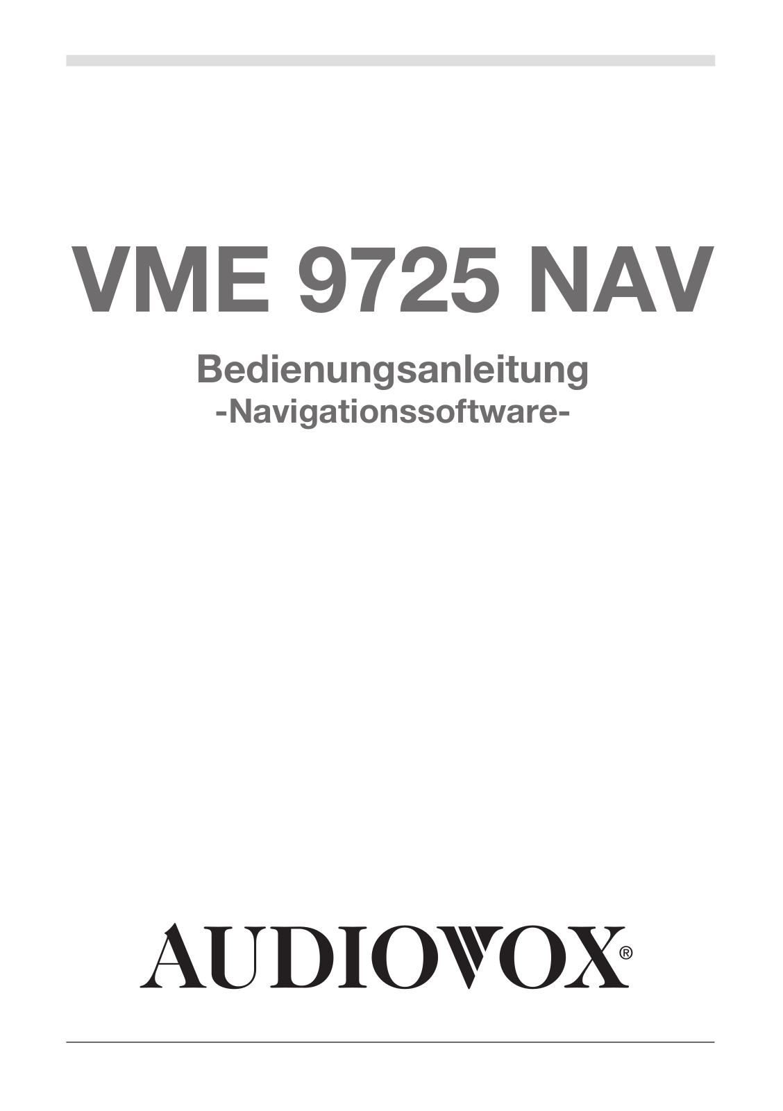 Audiovox VME 9725 NAV Operating Instructions