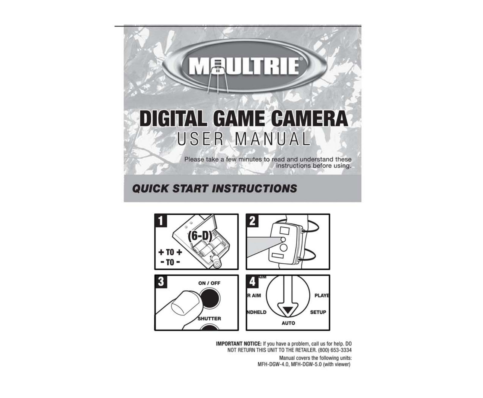 Moultrie DIGITAL GAME CAMERA user Manual