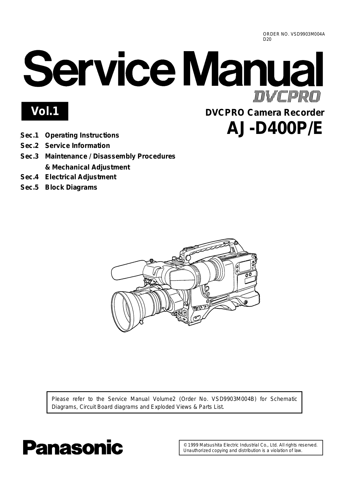 Panasonic AJ-D400P, AJ-D400PE Service Manual