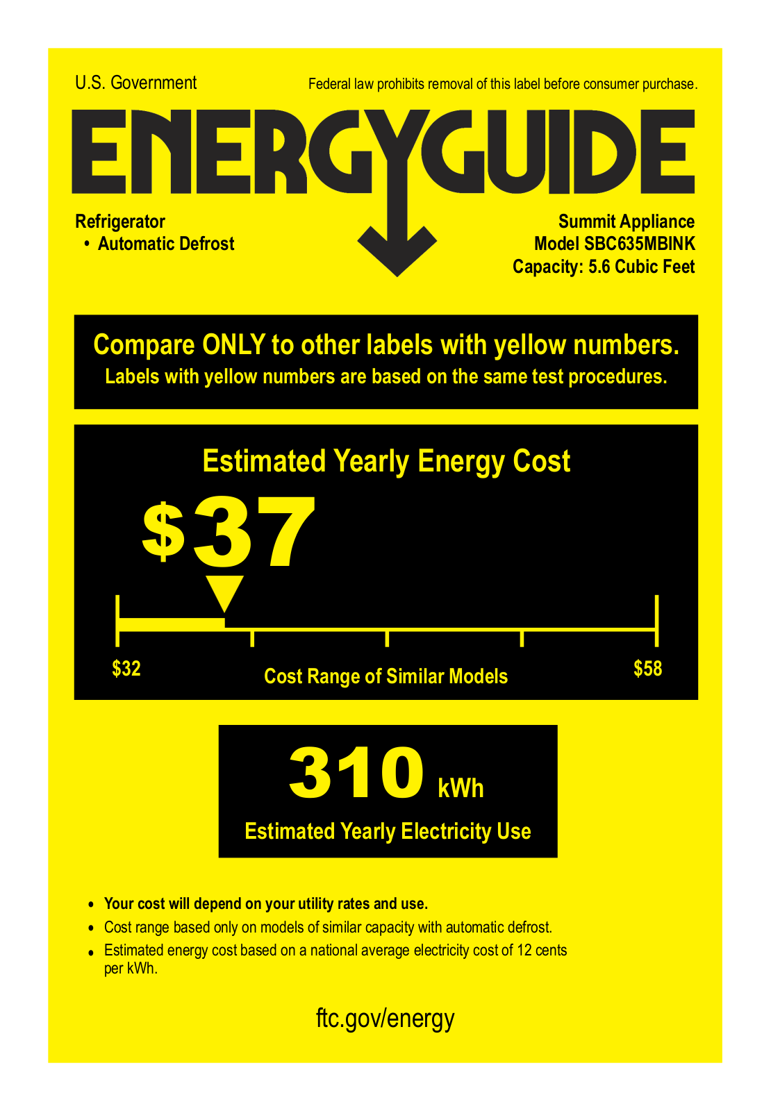 Summit SBC635MBINK Energy manual