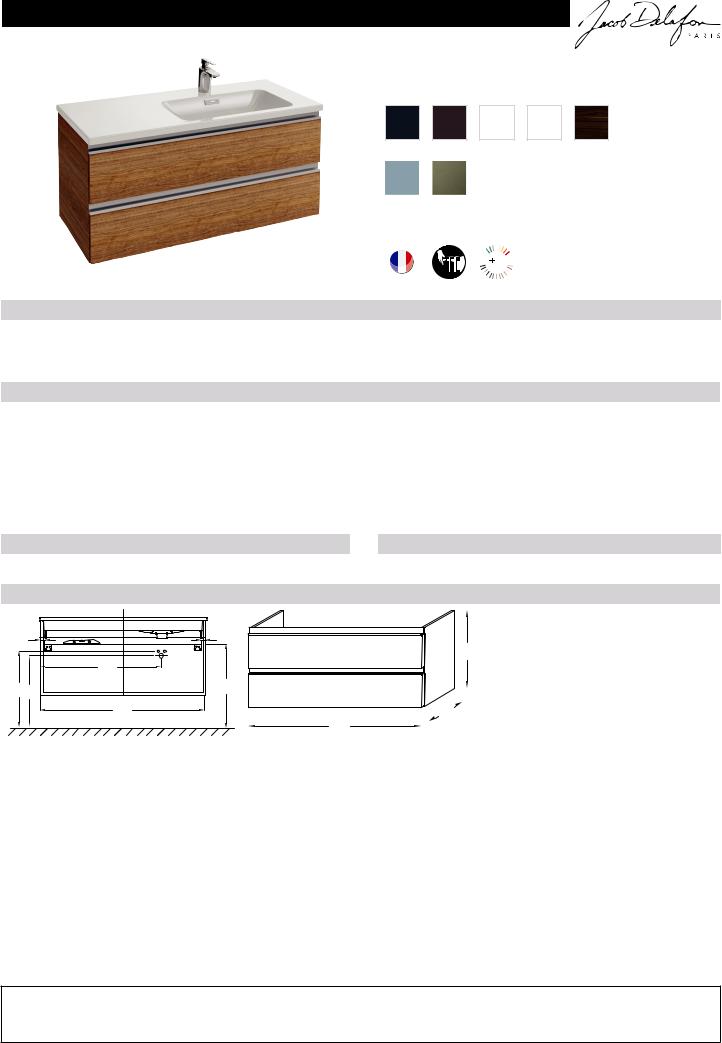 Jacob Delafon VOX EB2026-RA-N18, VOX EB2026-RA-E16, VOX EB2026-RA-G1C, VOX EB2026-RA-442, VOX EB2026-RA-M43 Datasheet