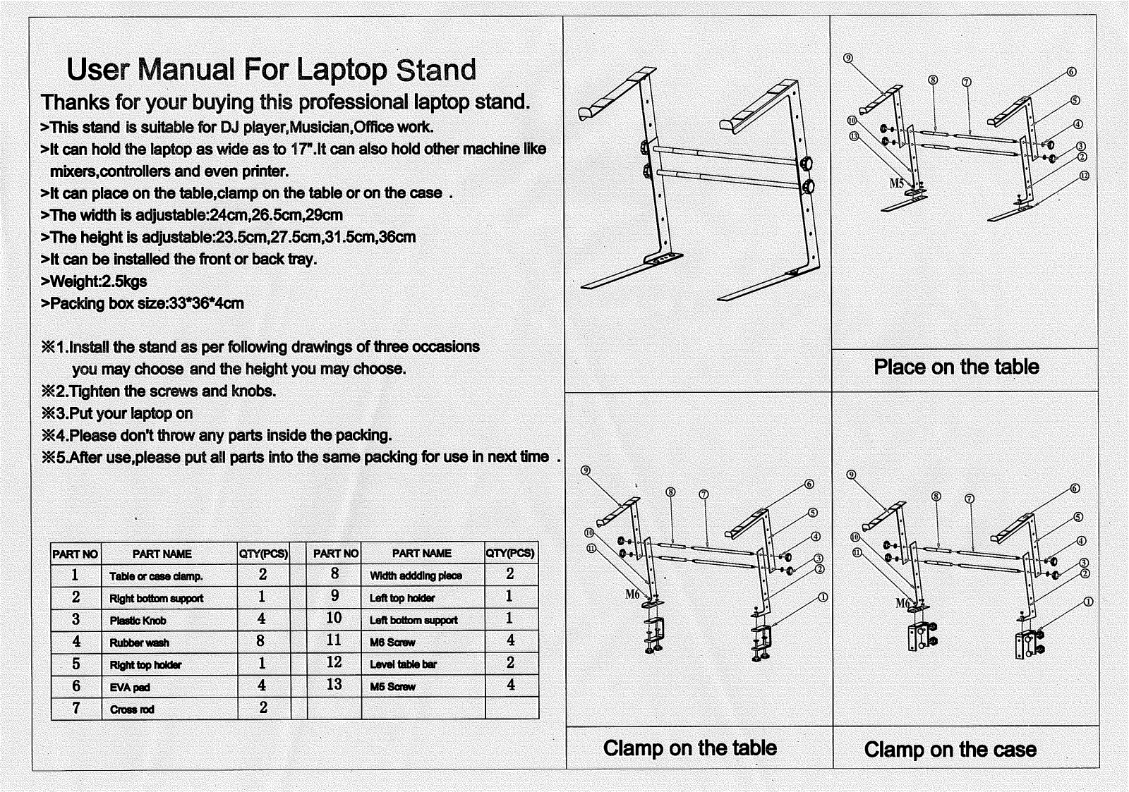 zomo Laptop Stand User manual