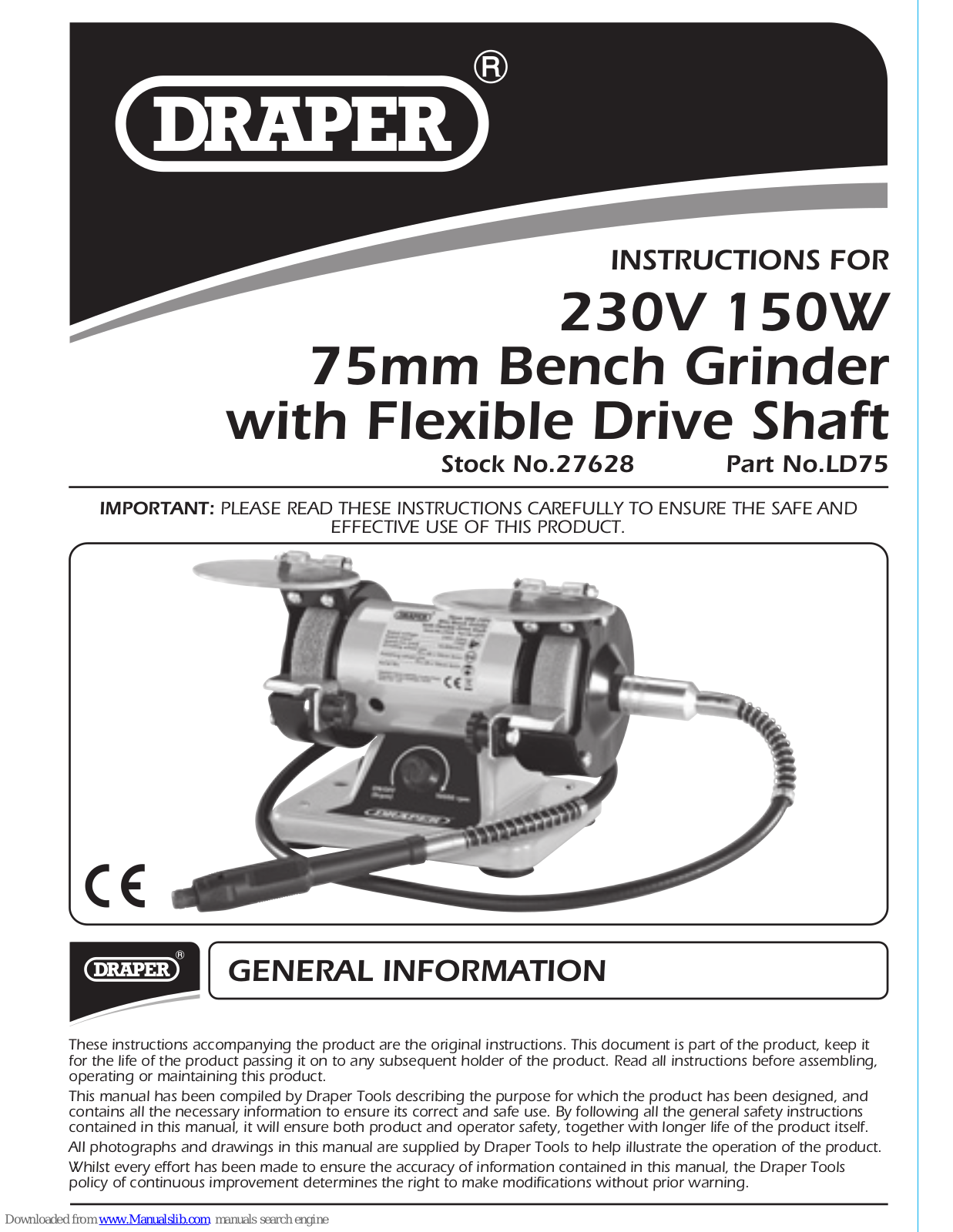 Draper LD75, 27628 Instructions Manual - ManualMachine.com