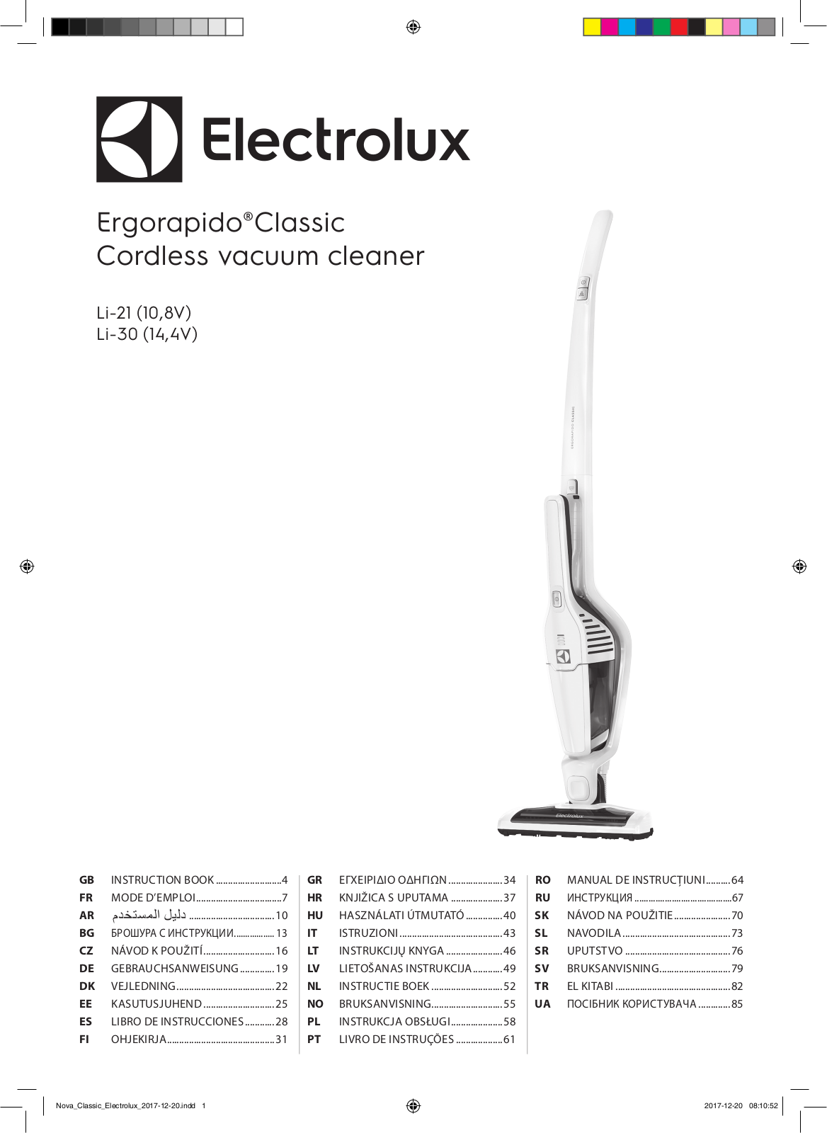 Electrolux EERC70IW User Manual