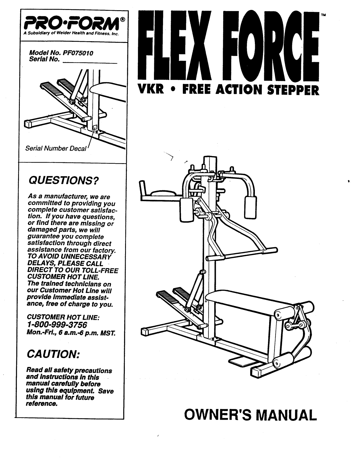 ProForm PF075010 User Manual