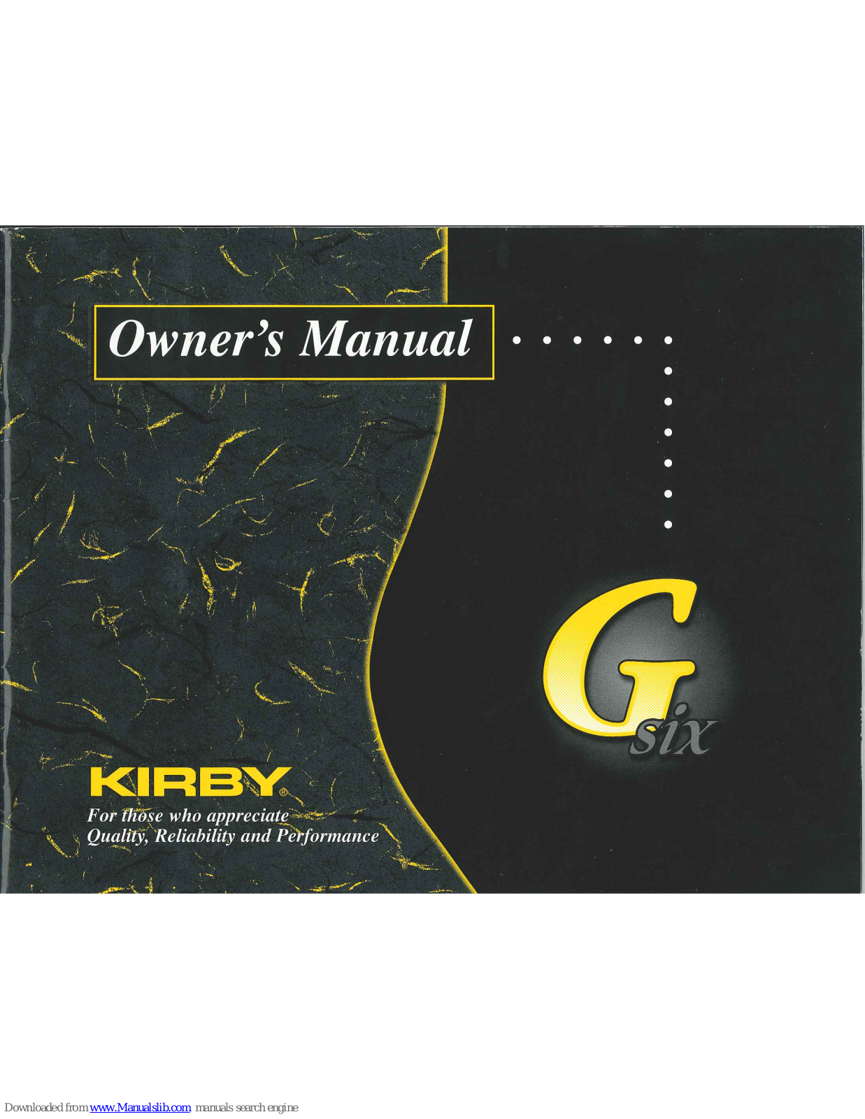 Kirby G Six Owner's Manual