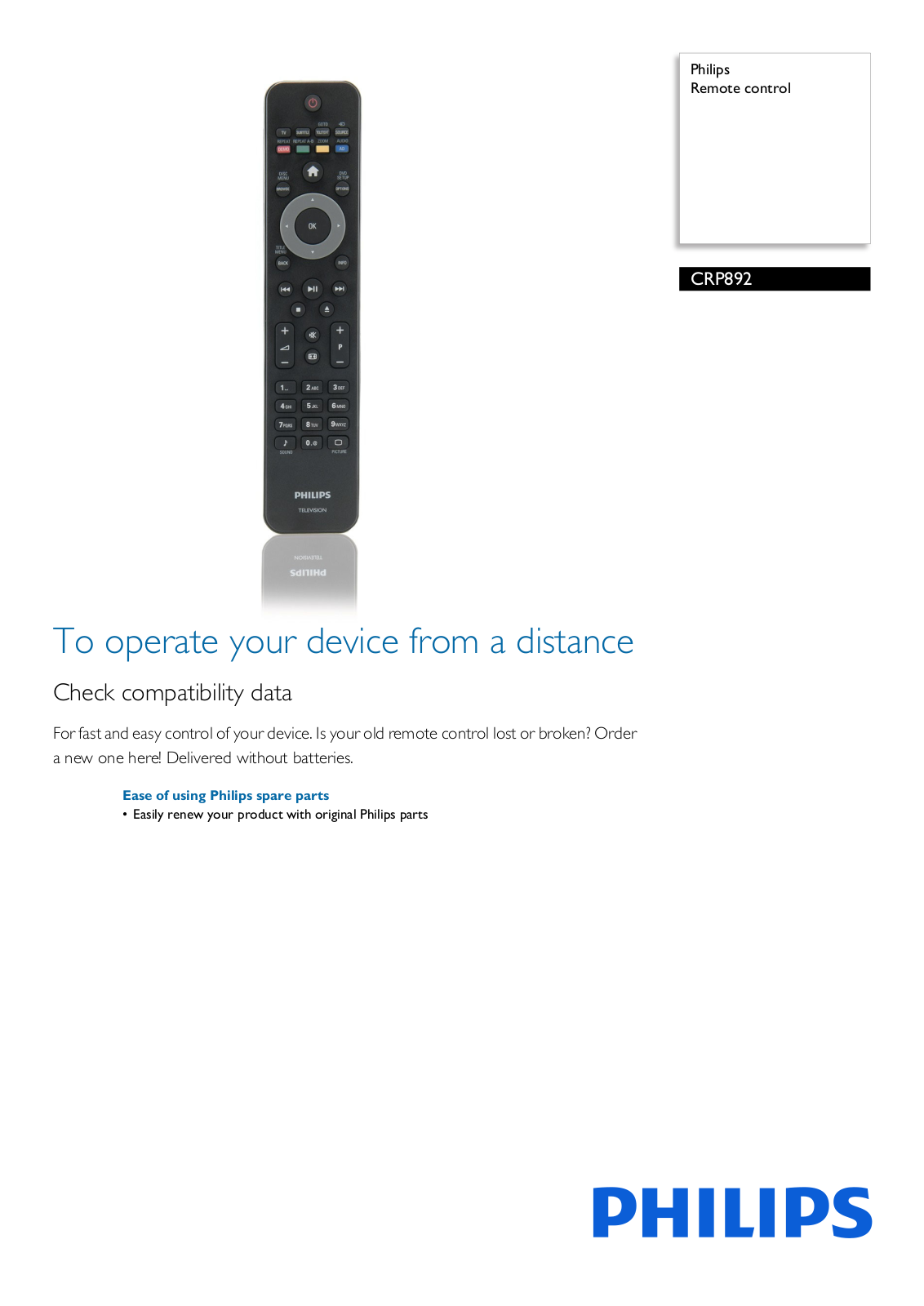 Philips CRP892/01 leaflet - ManualMachine.com