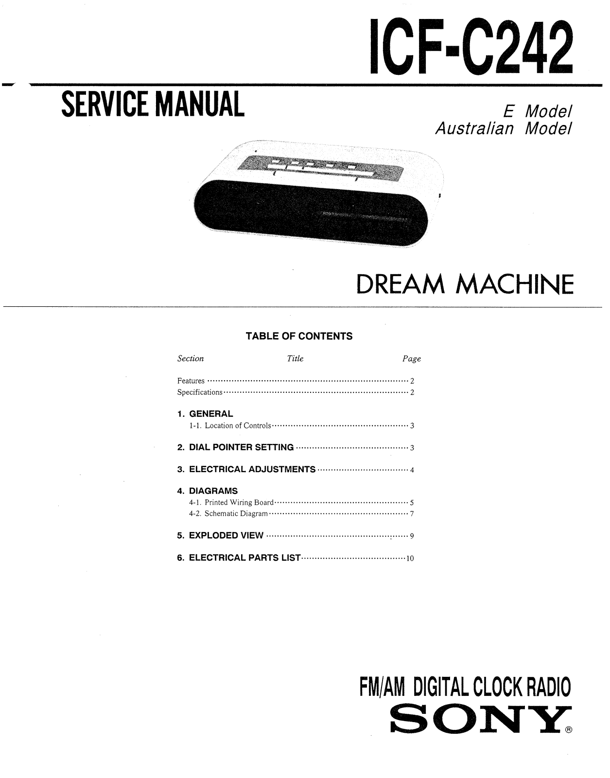 Sony ICFC-242 Service manual