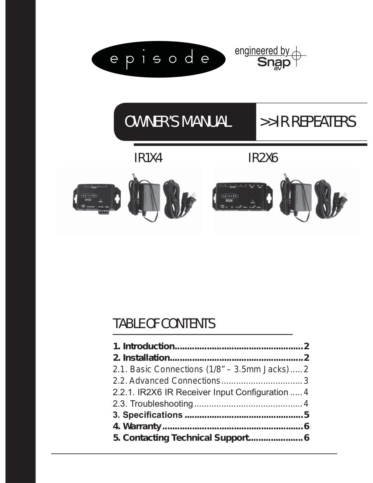 Staub Electronics KIT-IR-RPTR-2X6 User Manual