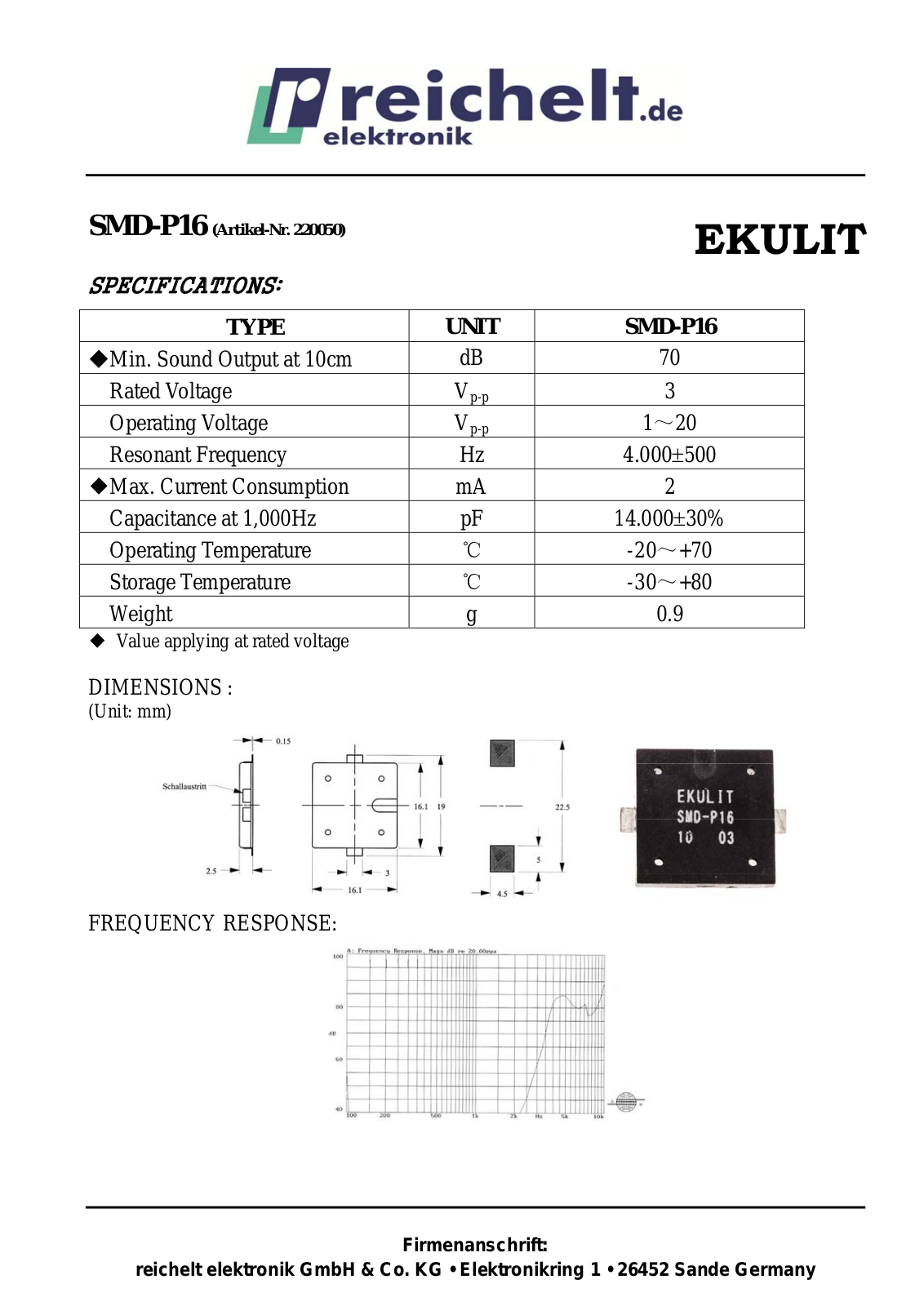 EKULIT SMD-P16 Datasheet - ManualMachine.com