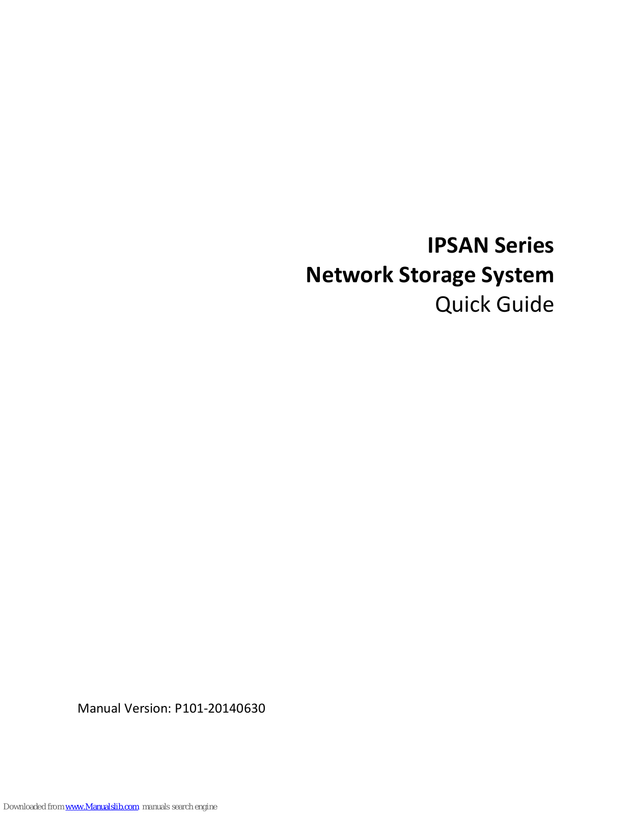 UNIVIEW IPSAN Series Quick Manual - ManualMachine.com