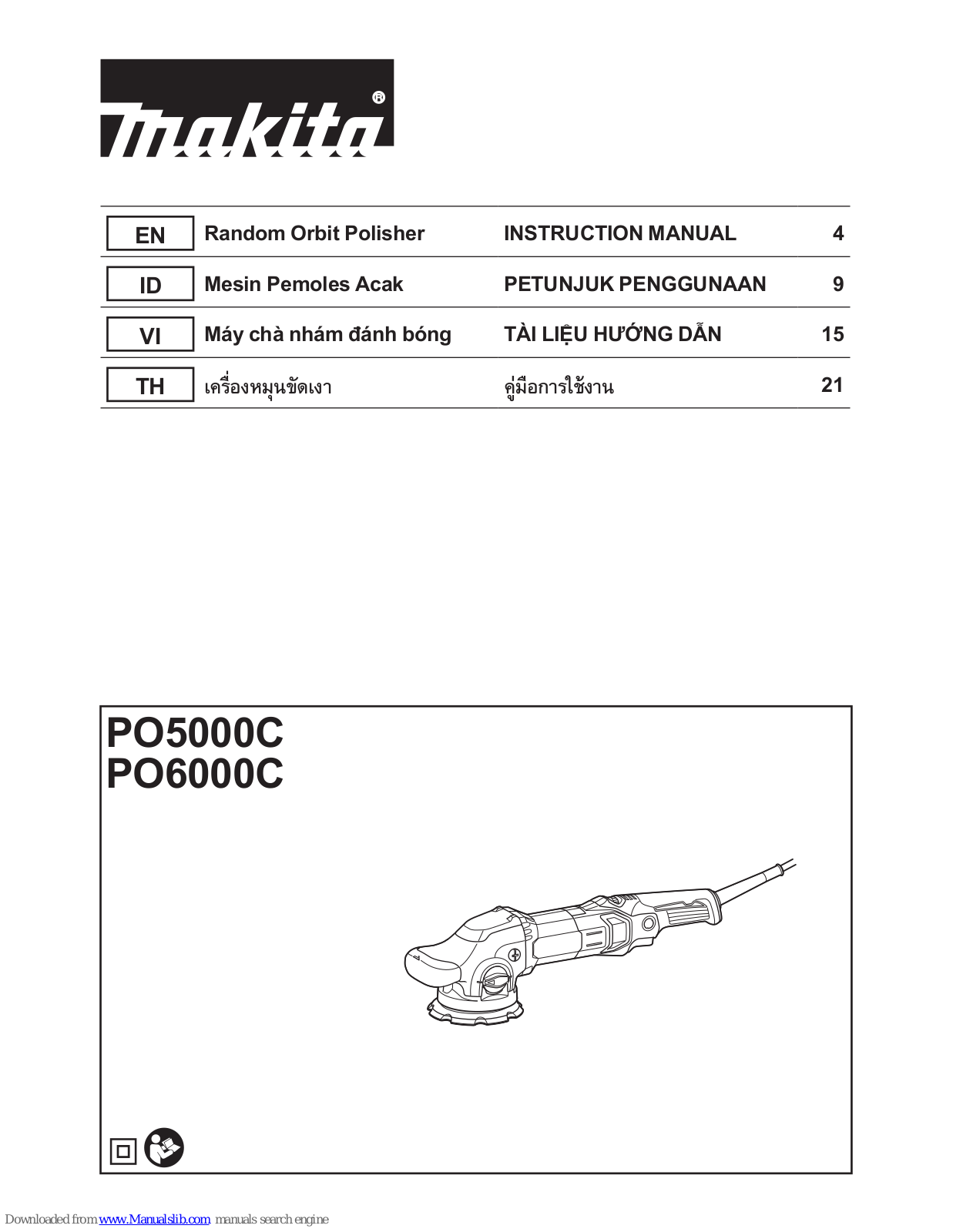 Makita PO6000C, PO5000C Instruction Manual