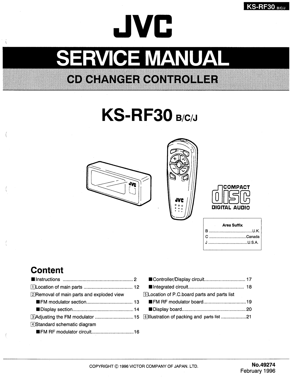 JVC KS-RF30, KS-RF30B, KS-RF30C, KS-RF30J Service Manual