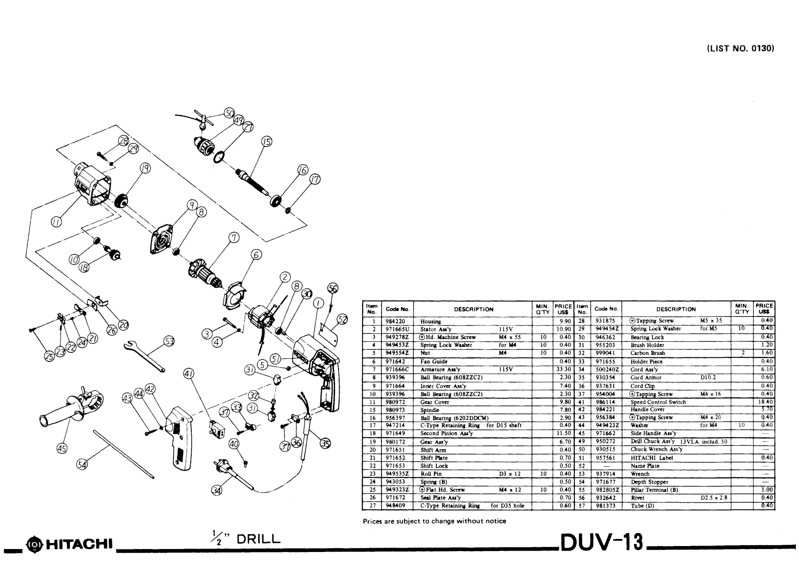 Hitachi DUV13 User Manual