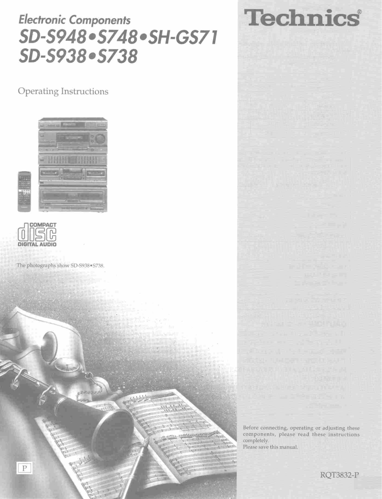 Technics SD-S748, SD-S738, SD-S948 User Manual