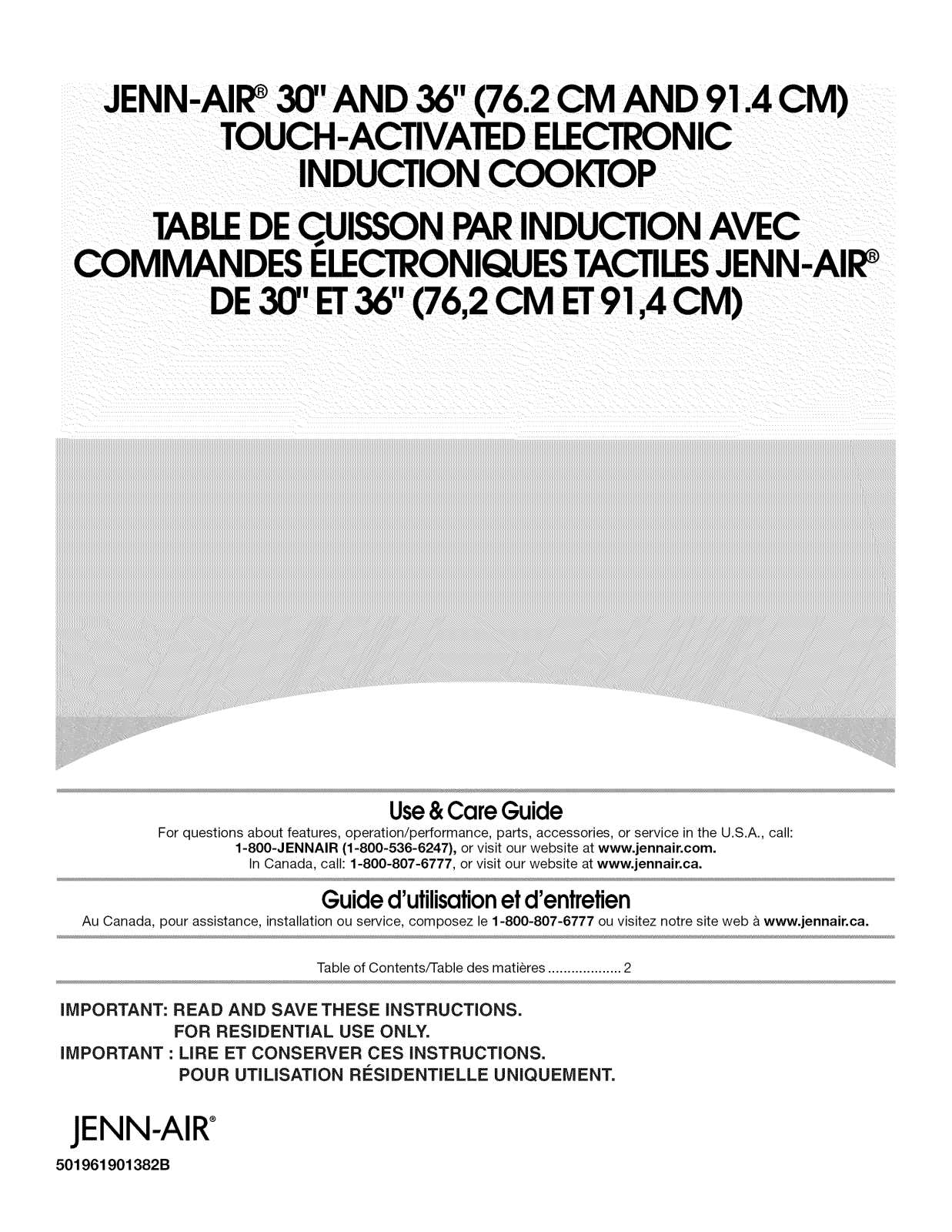 Jenn-Air JIC4536XS00, JIC4536XB00, JIC4430XS00, JIC4430XB00 Owner’s Manual