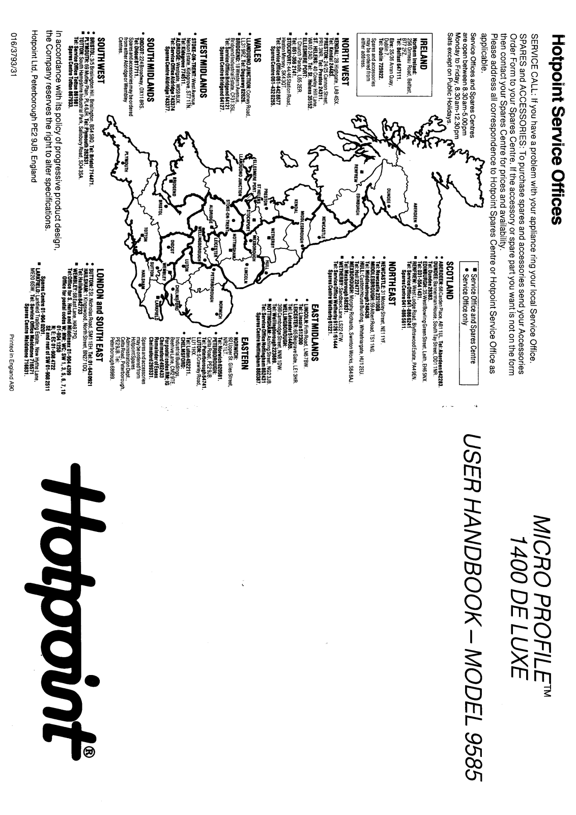 Hotpoint-Ariston HB9585 User Manual