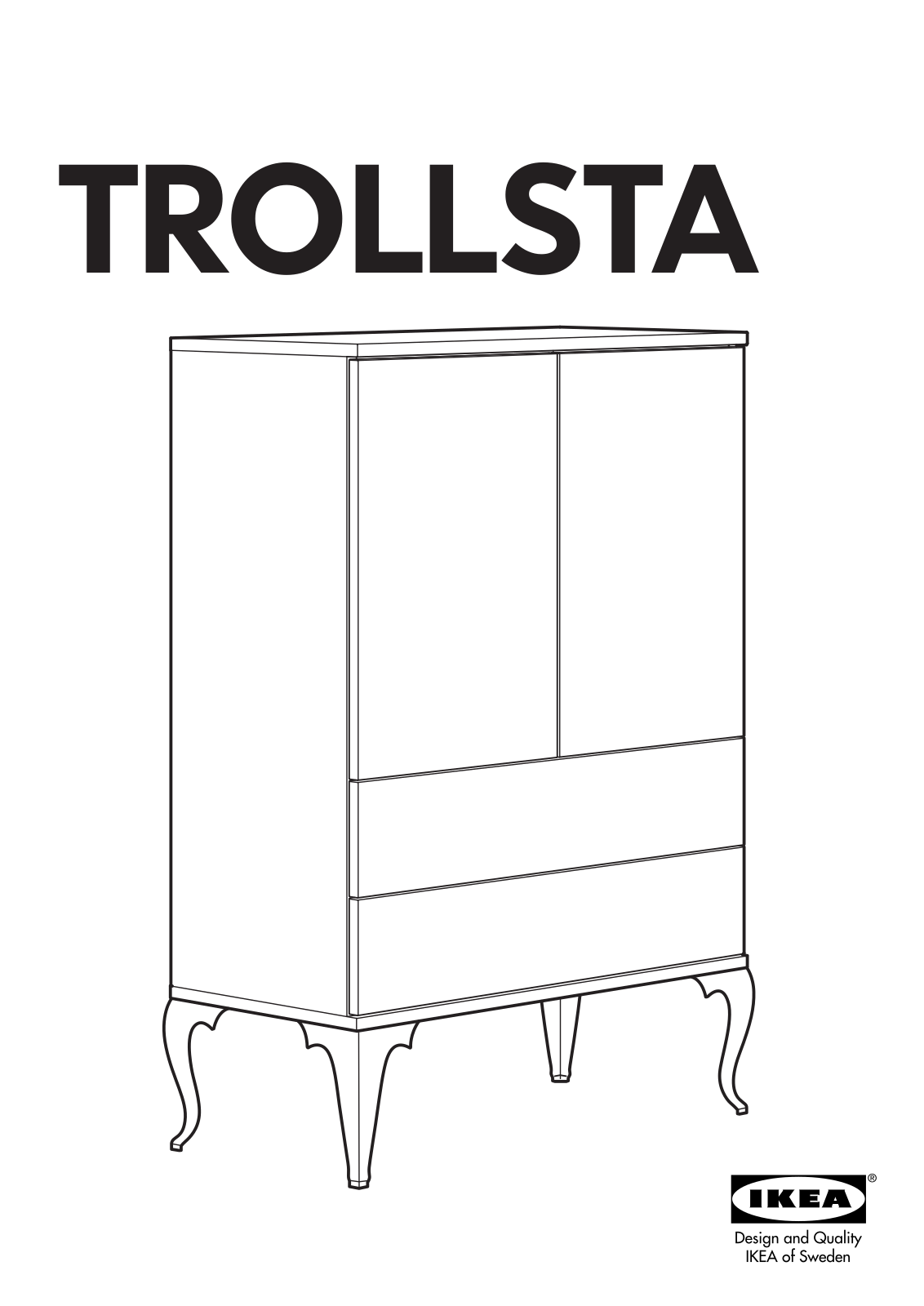 IKEA TROLLSTA CABINET W 2 DRAWERS Assembly Instruction