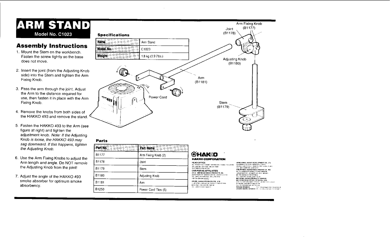 Hakko C1023 User Manual