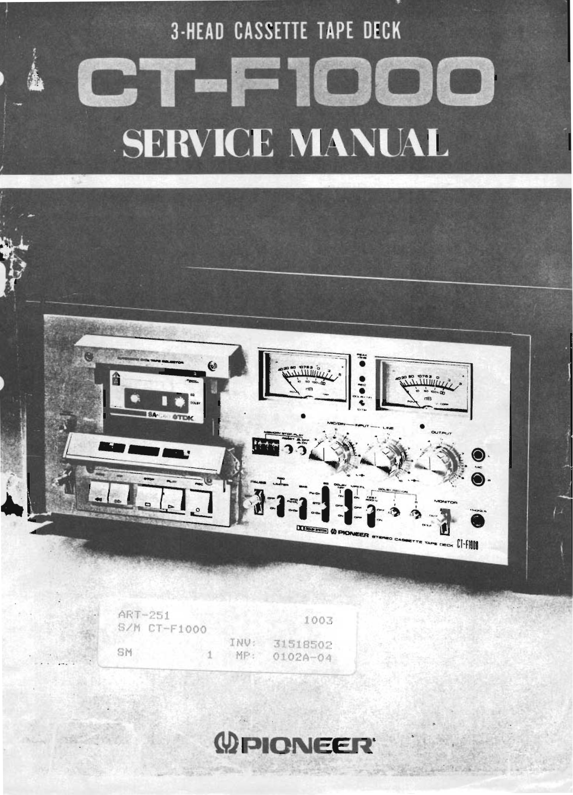 Pioneer CT-F1000 Service Manual