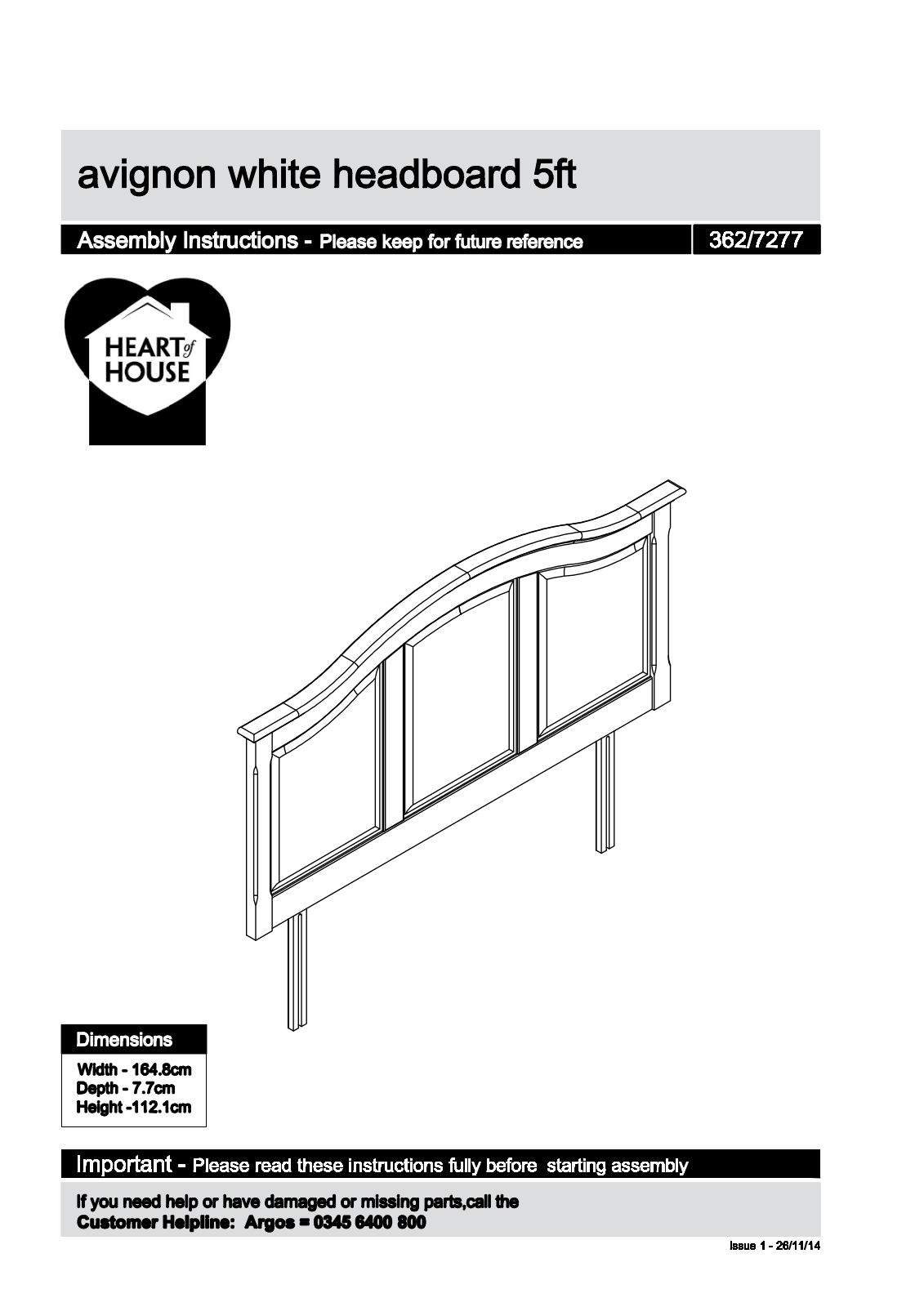 Argos BA00337-5 ASSEMBLY INSTRUCTIONS