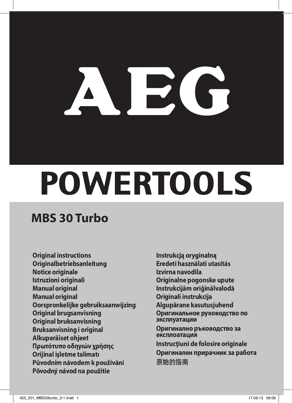 AEG MBS 30 Turbo User Manual