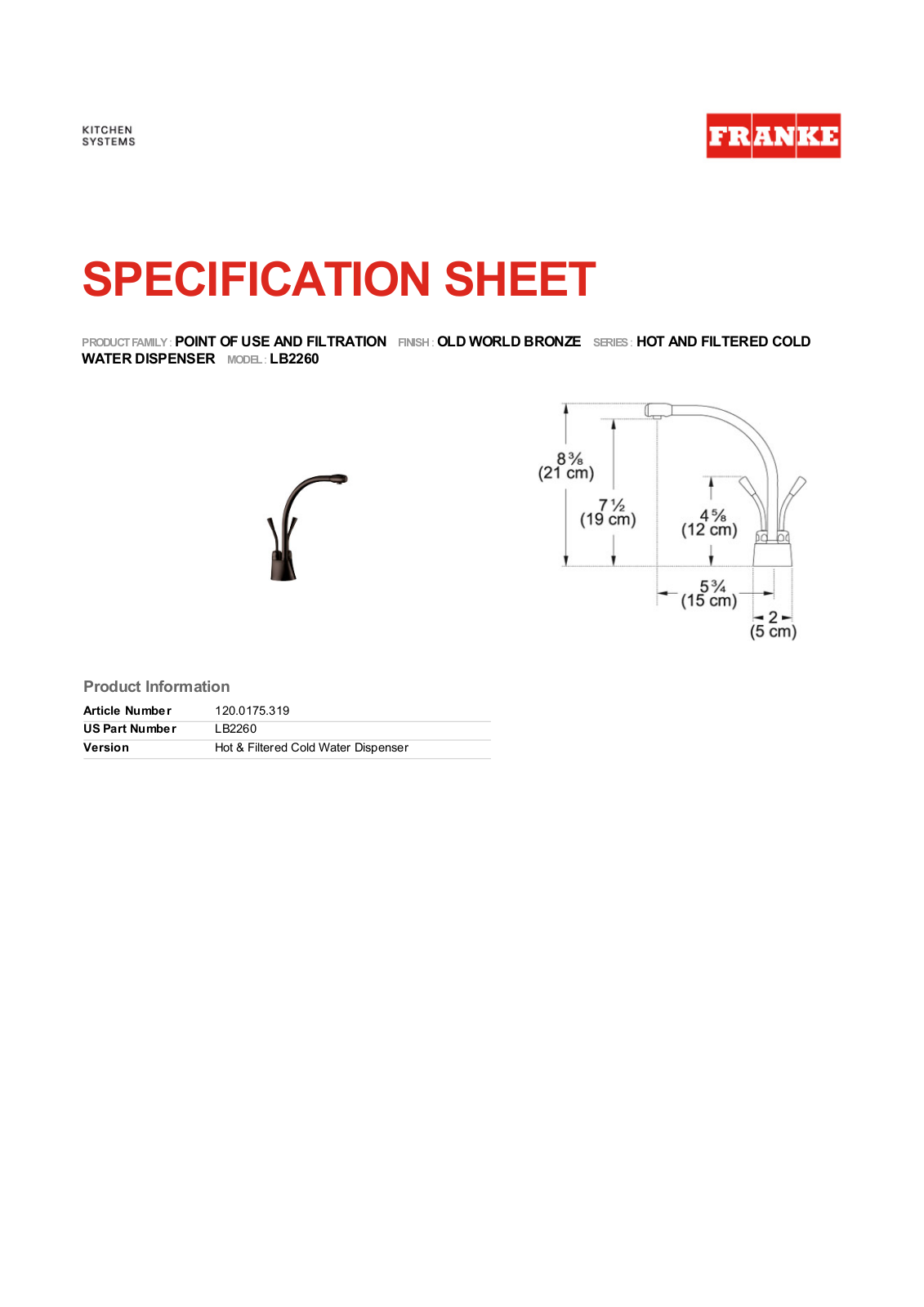 Franke Foodservice LB2260 User Manual