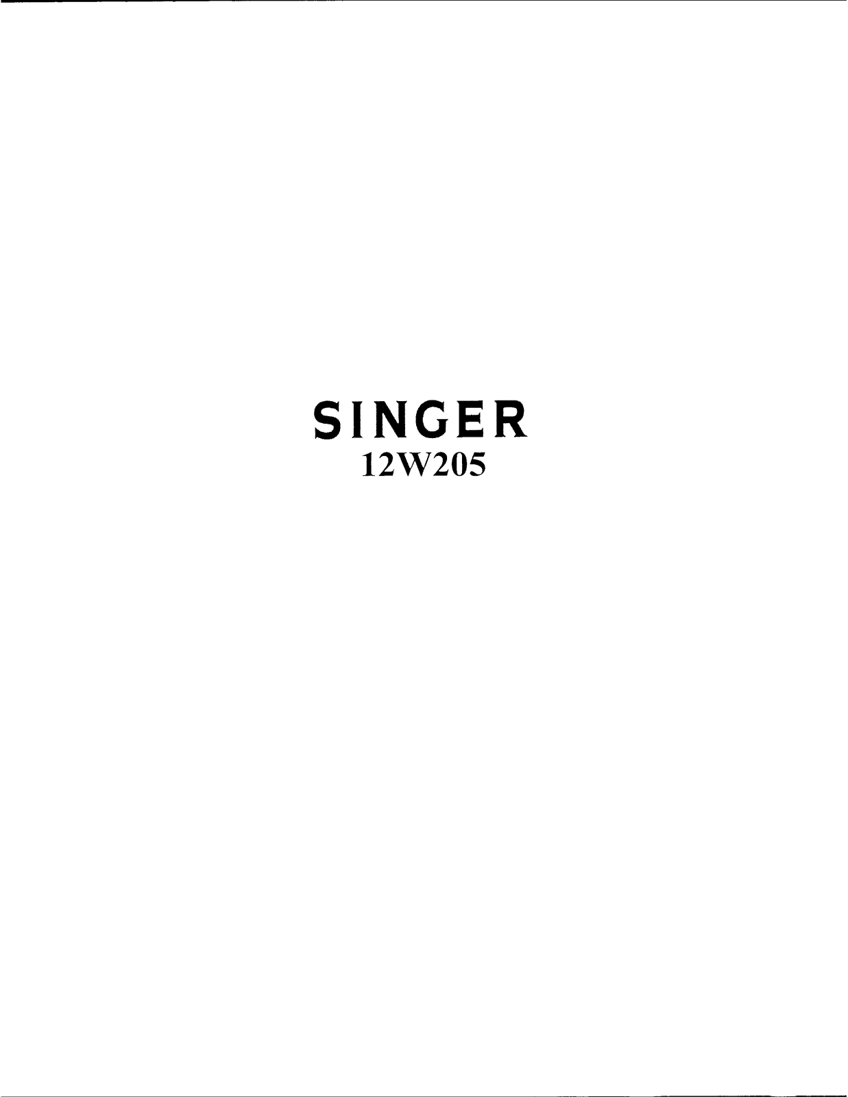 SINGER 12W205 Parts List