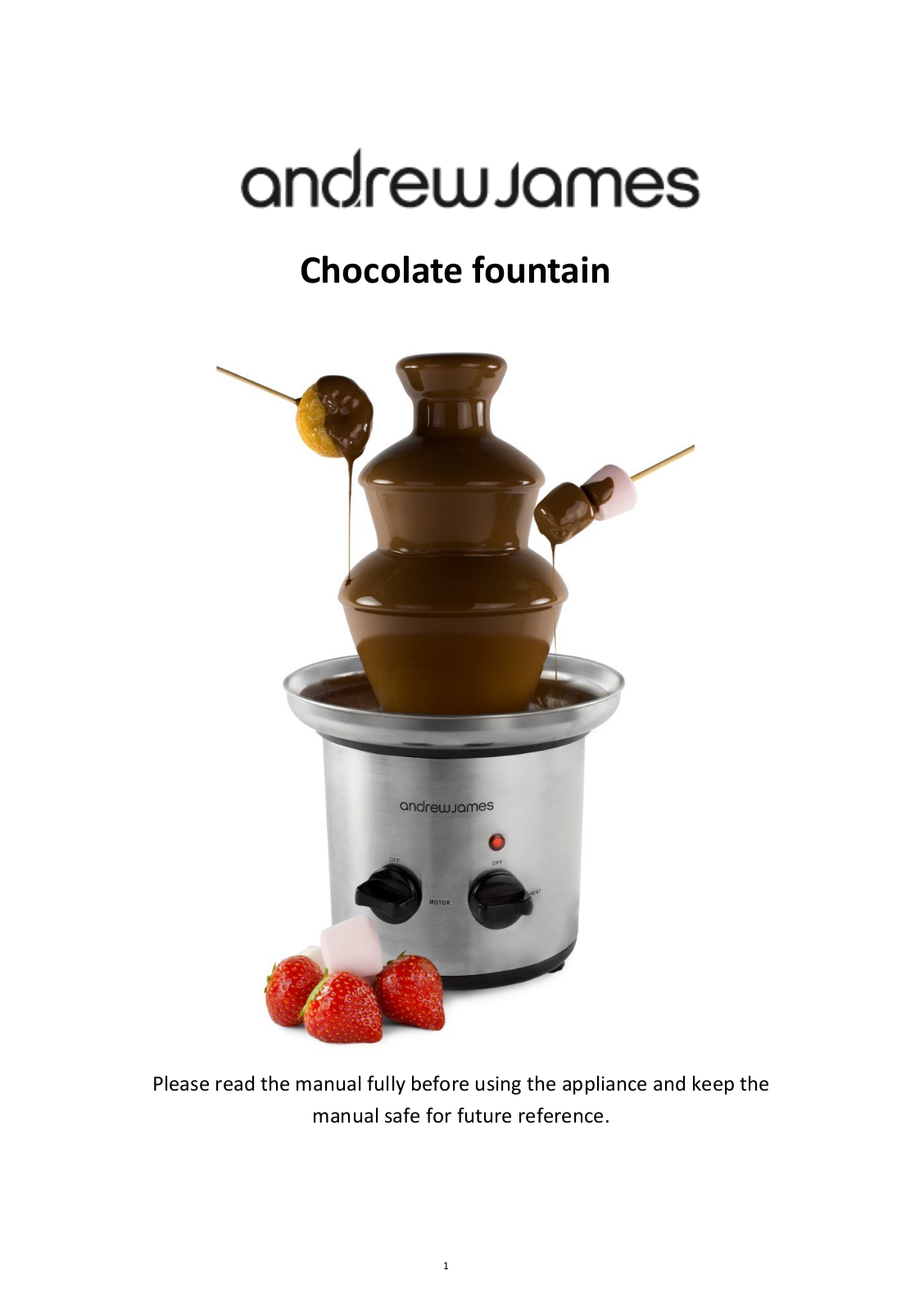 Andrew James Chocolate Fountain User Manual