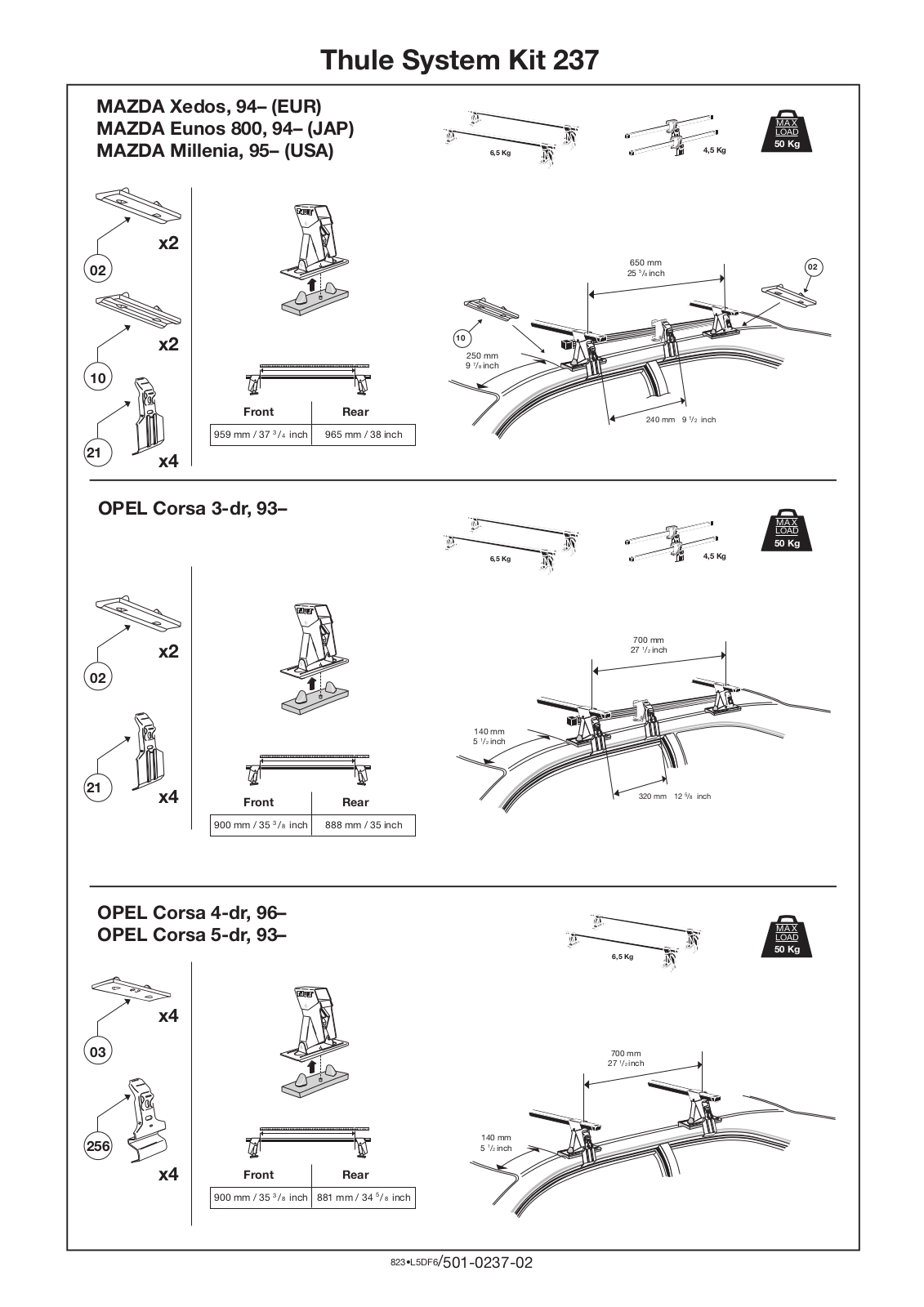 Thule 237 User Manual