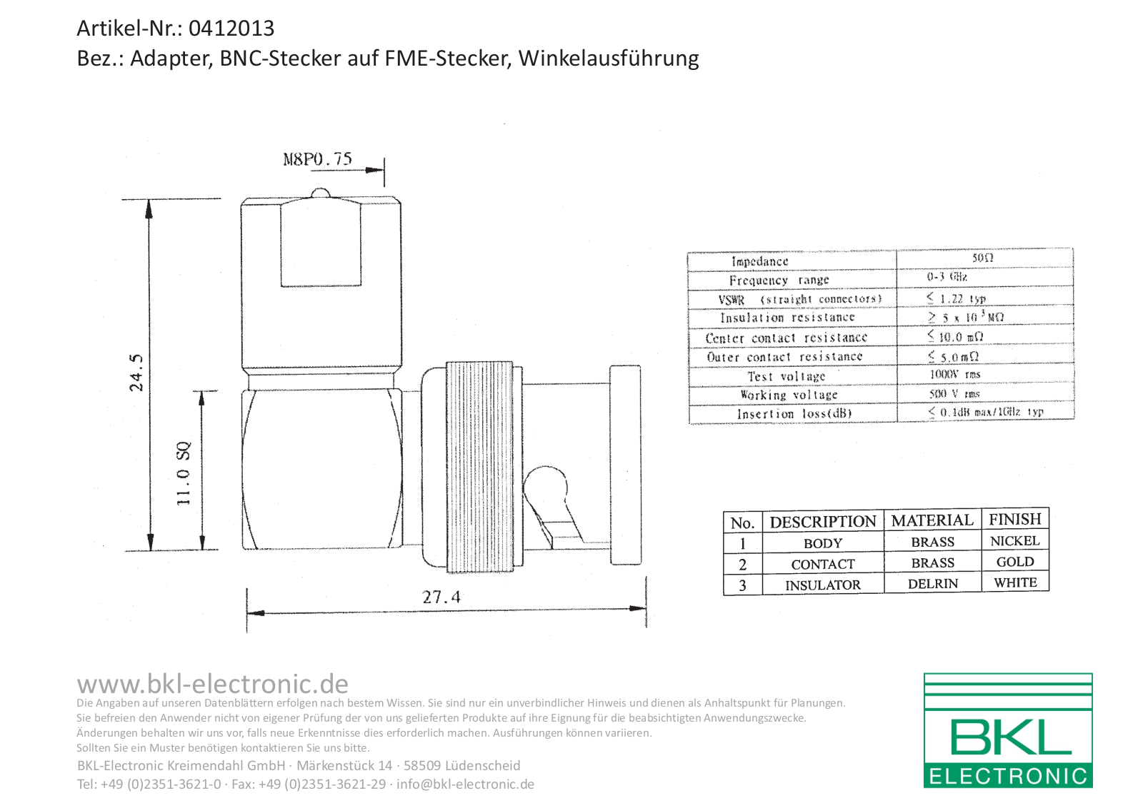 BKL BKL 0412013 Datasheet - ManualMachine.com