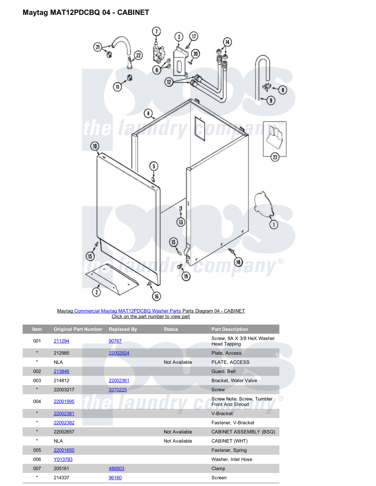 Maytag MAT12PDCBQ Parts Diagram