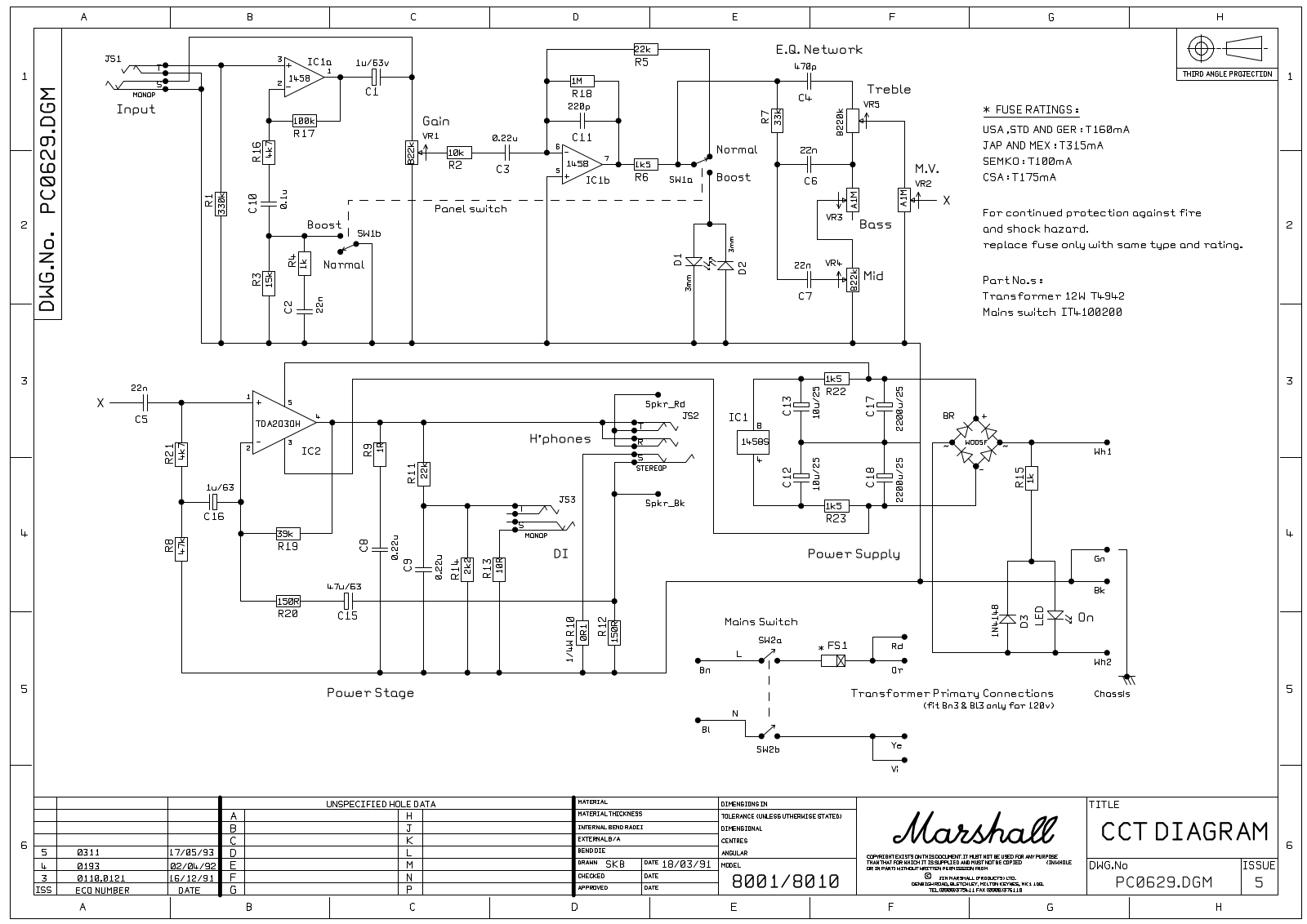 Marshall 8010, 8001 schematic