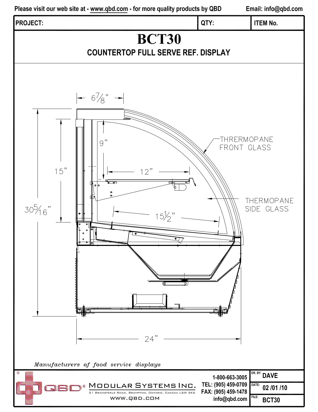 QBD BCT30 User Manual